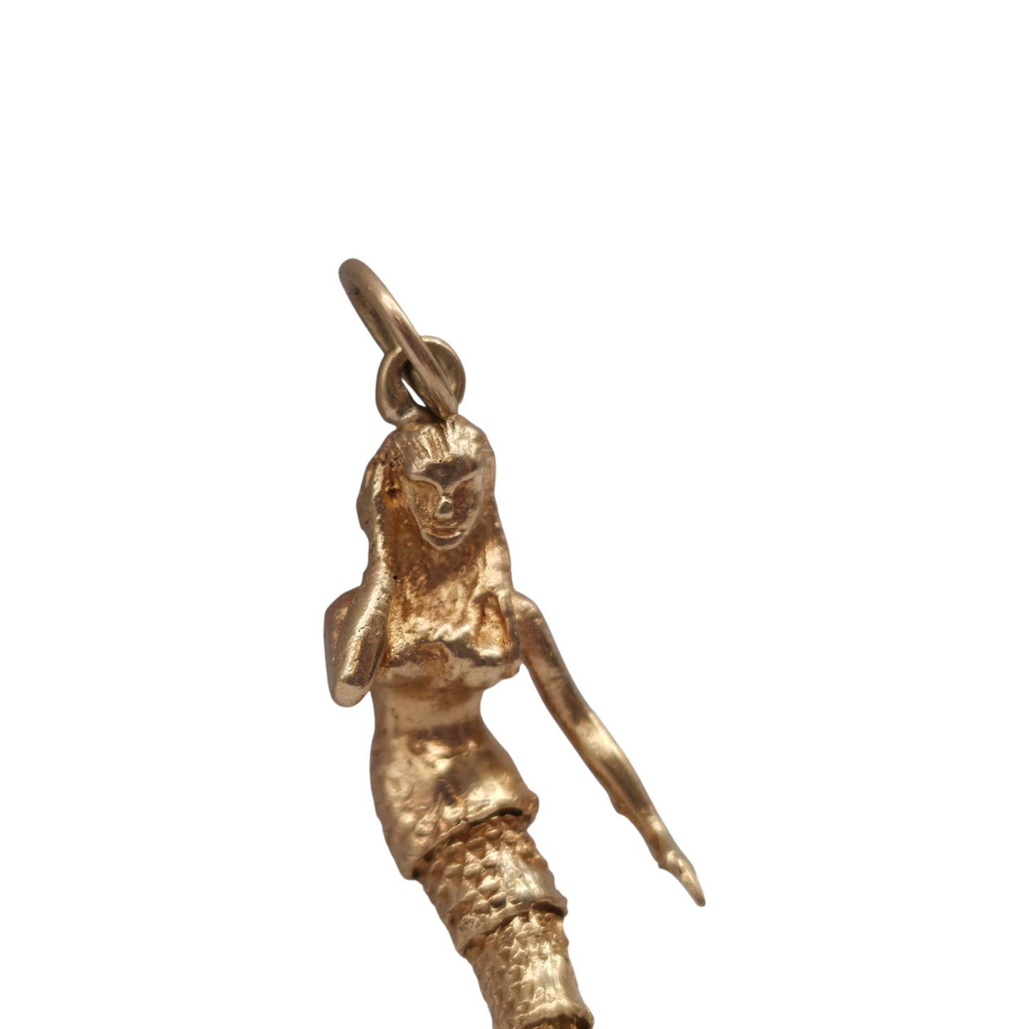 9ct 375 Yellow Gold Articulated Mermaid Charm c.1970 L 2.7 cm 4.0 g.