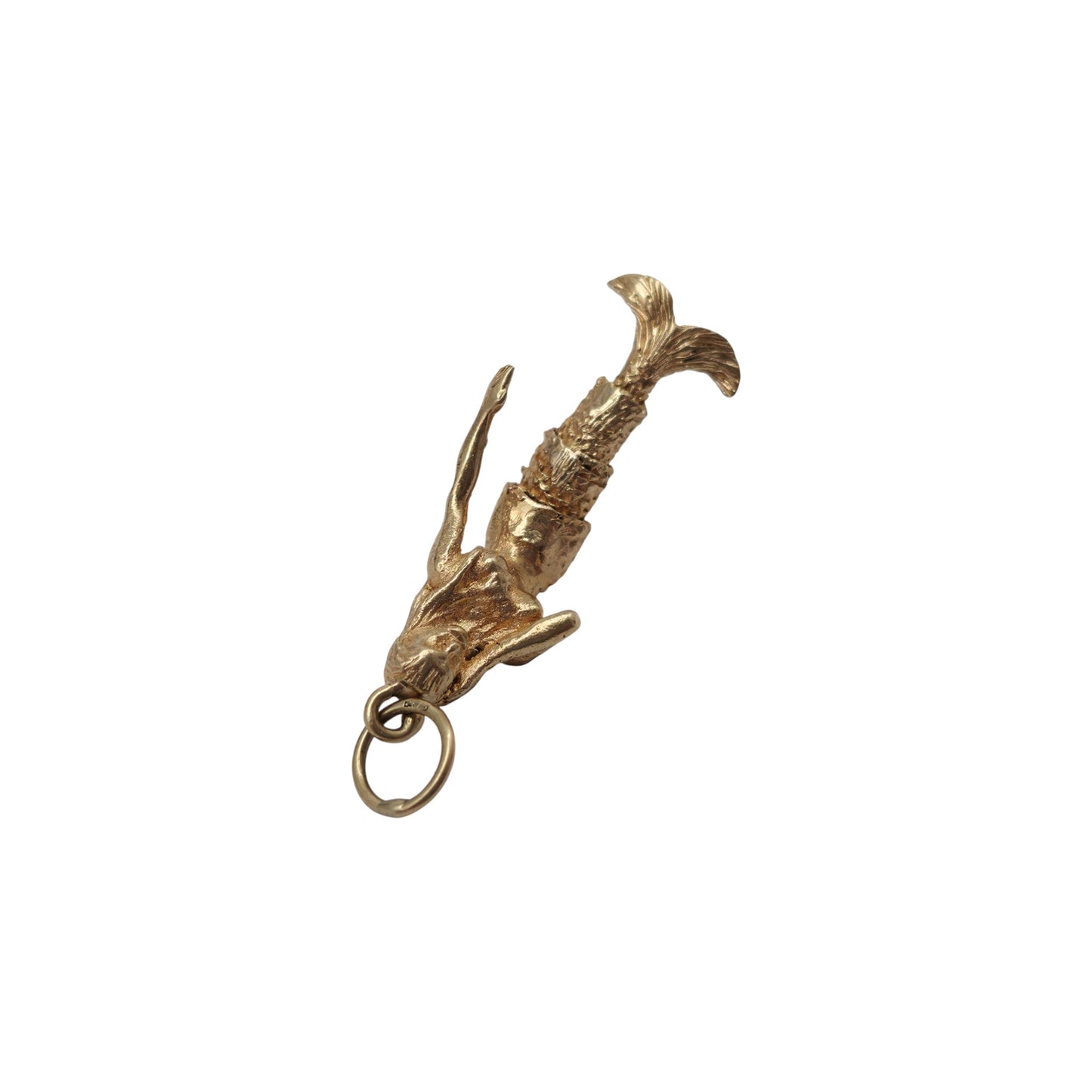9ct 375 Yellow Gold Articulated Mermaid Charm c.1970 L 2.7 cm 4.0 g.