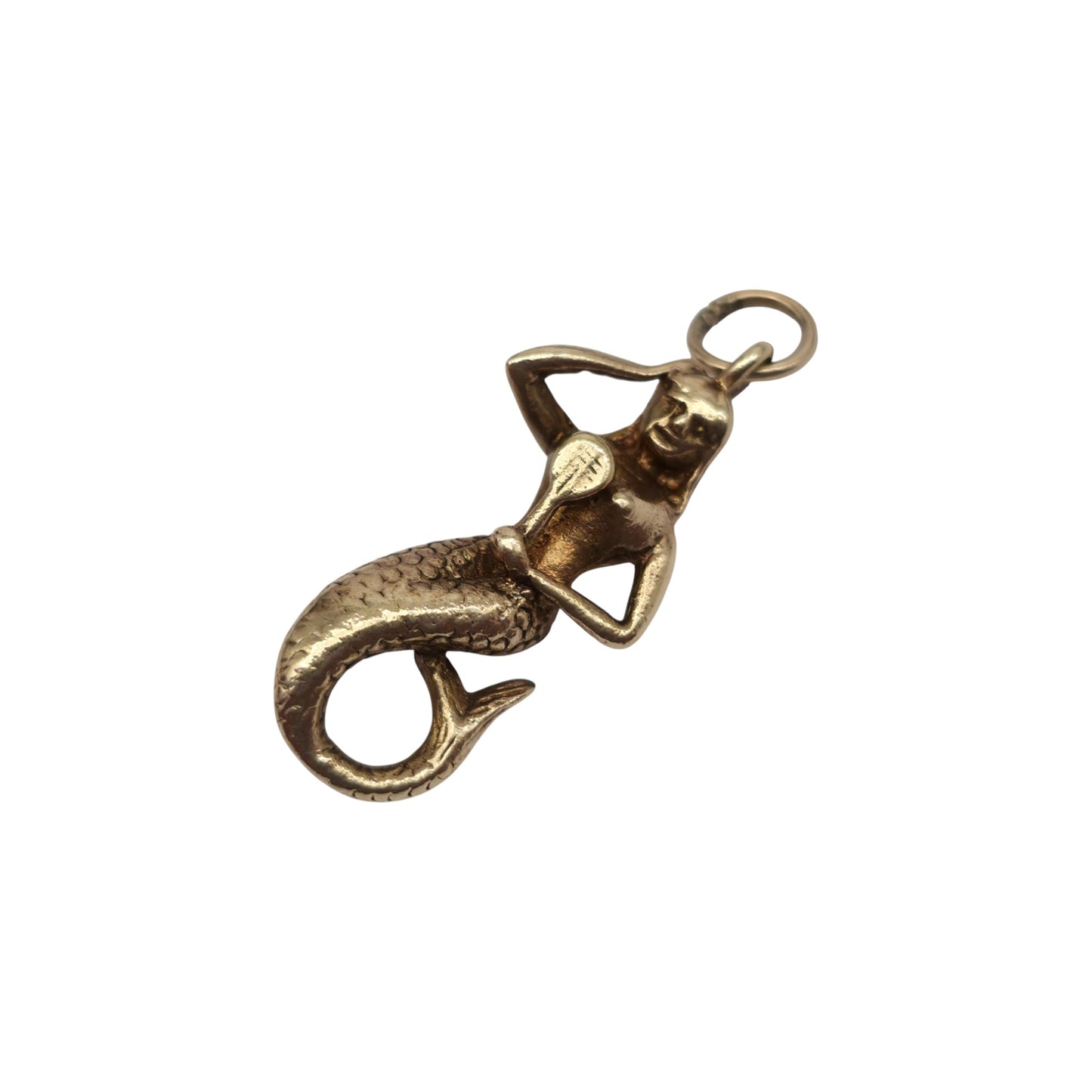 9ct 375 Yellow Gold Mermaid Charm 1962 L 2.3 cm 3.6 g.