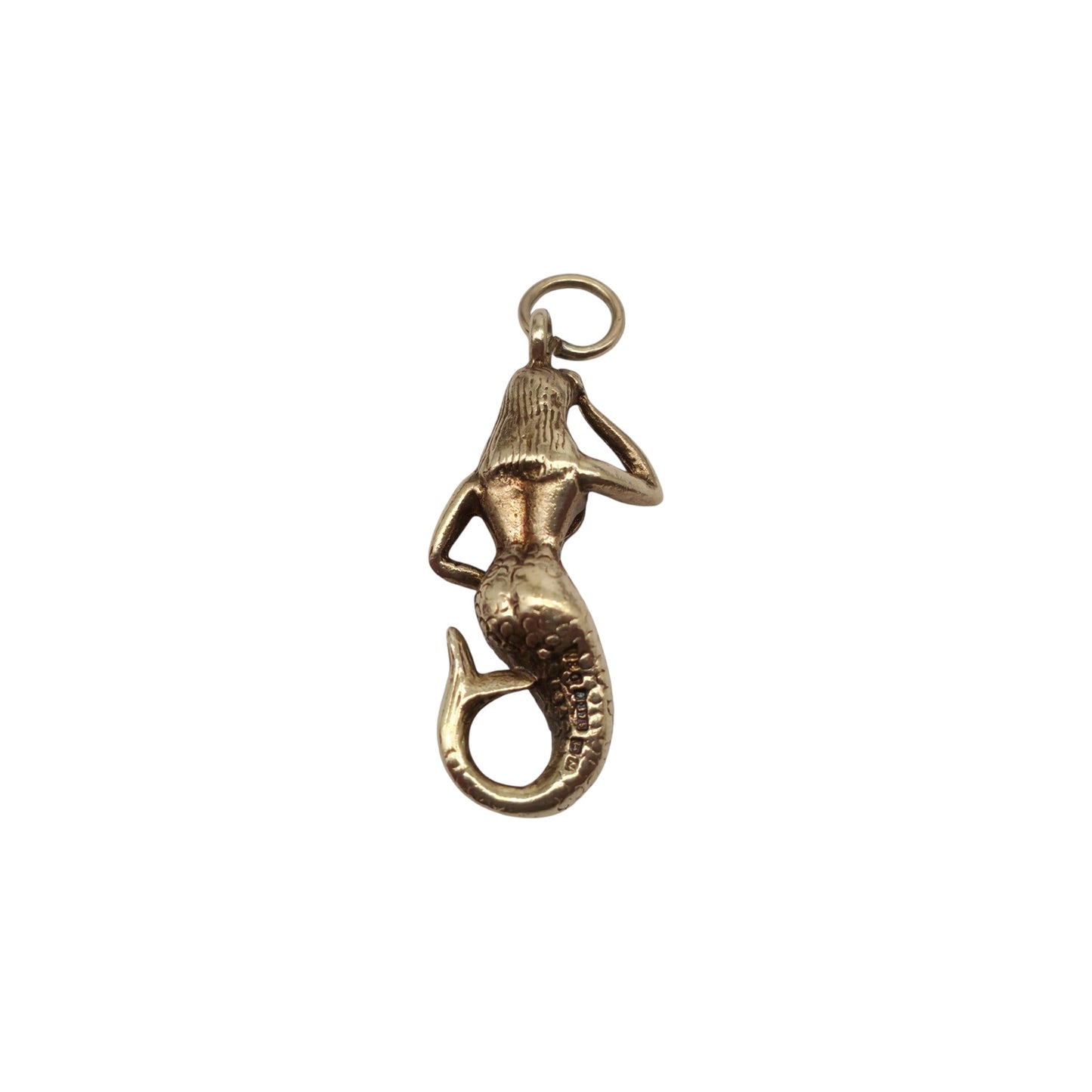 9ct 375 Yellow Gold Mermaid Charm 1962 L 2.3 cm 3.6 g.
