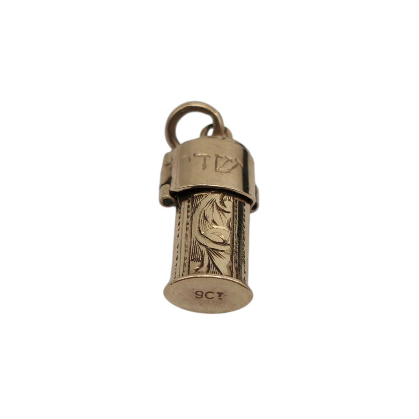 Chester 9ct 375 Yellow Gold Mezuzah Opening Charm 1957 L 1.5 cm 0.9 g.