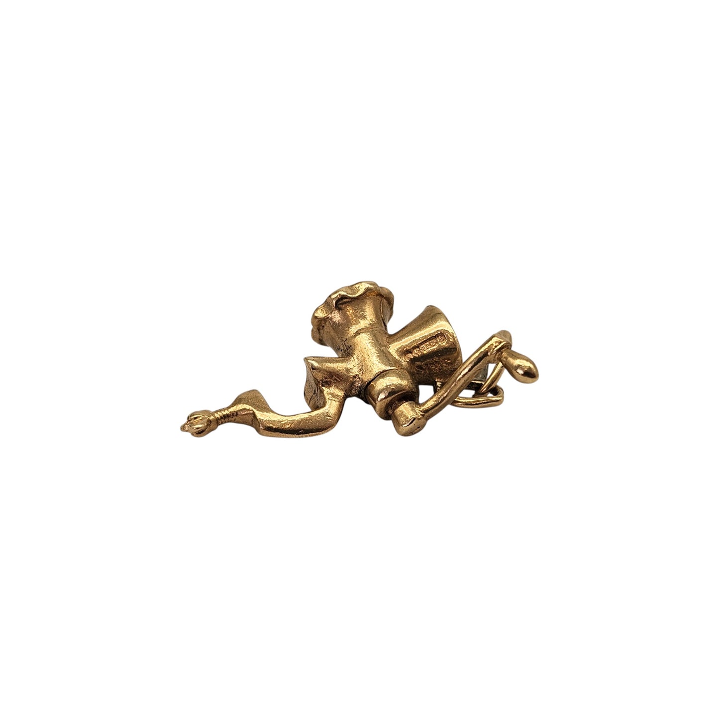 Rare 9ct 375 Yellow Gold Articulated Mincer Charm 1963 L 2.3 cm 2.9 g.
