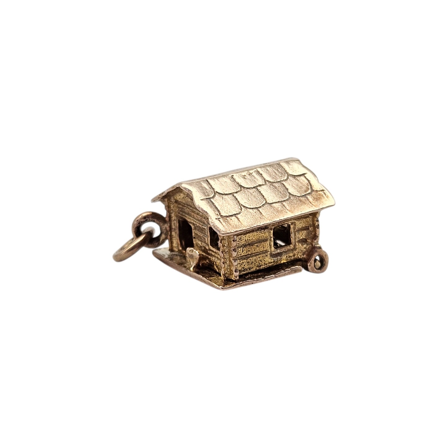 9ct 375 Yellow Gold Miner's Cabin Opening Charm 1965 L 1.1 cm 2.9 g.