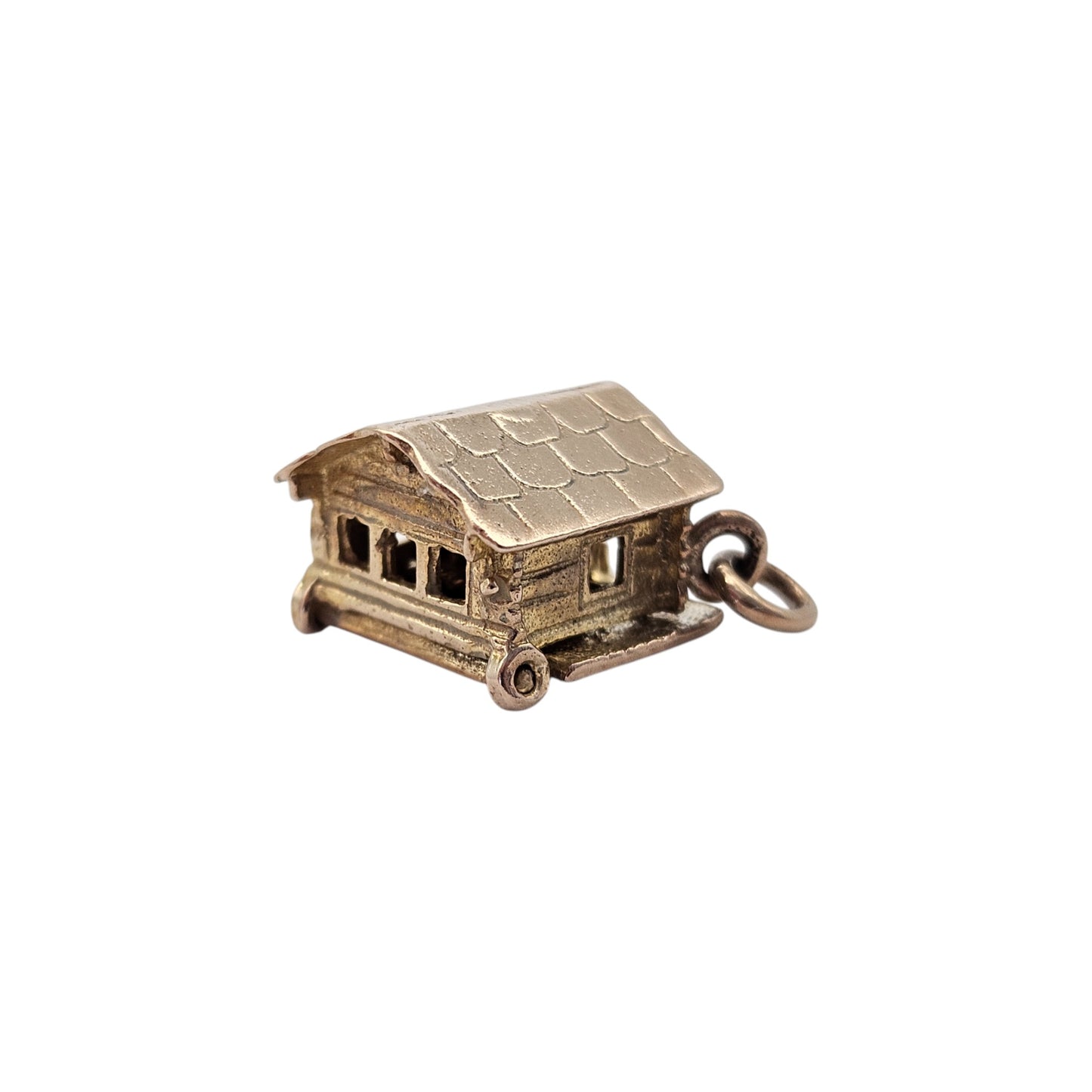 9ct 375 Yellow Gold Miner's Cabin Opening Charm 1965 L 1.1 cm 2.9 g.