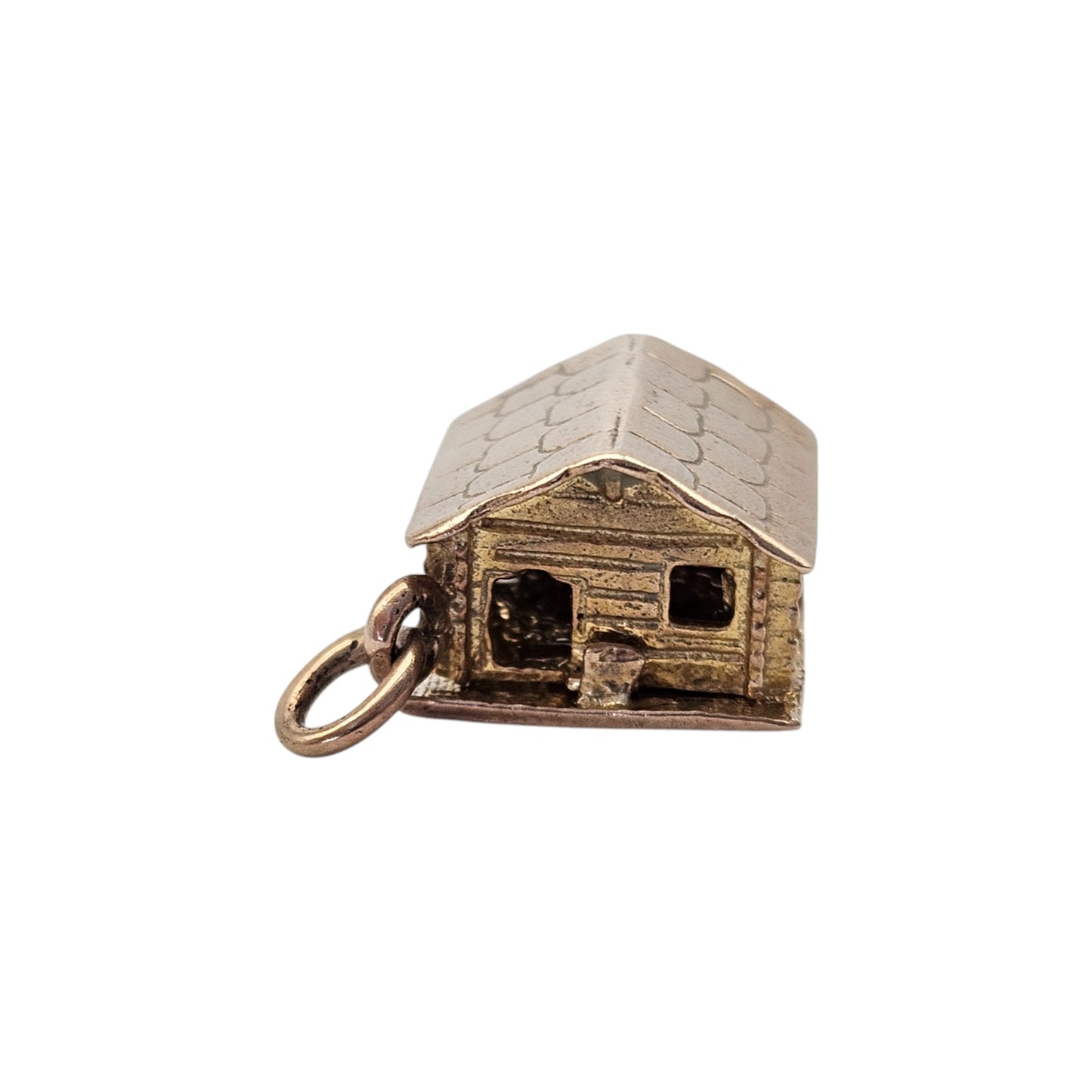 9ct 375 Yellow Gold Miner's Cabin Opening Charm 1965 L 1.1 cm 2.9 g.