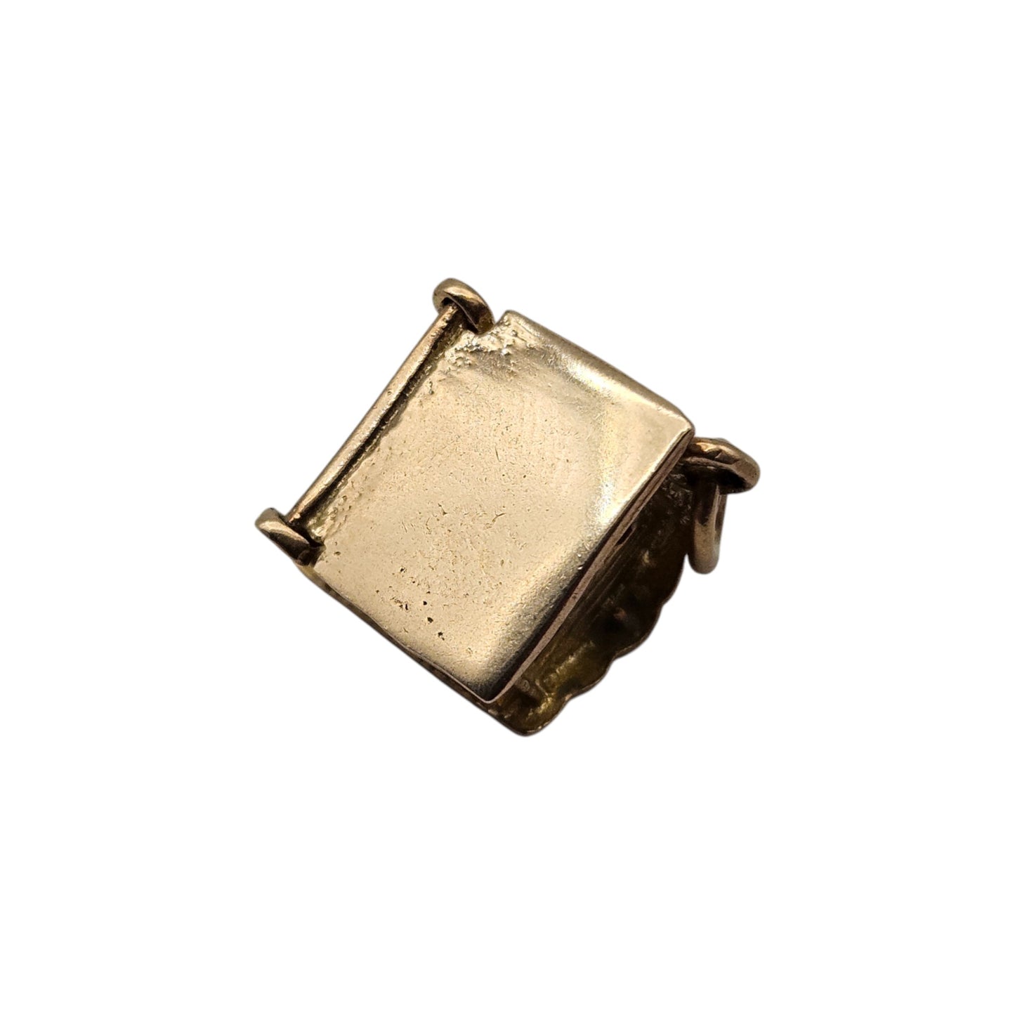 9ct 375 Yellow Gold Miner's Cabin Opening Charm 1965 L 1.1 cm 2.9 g.