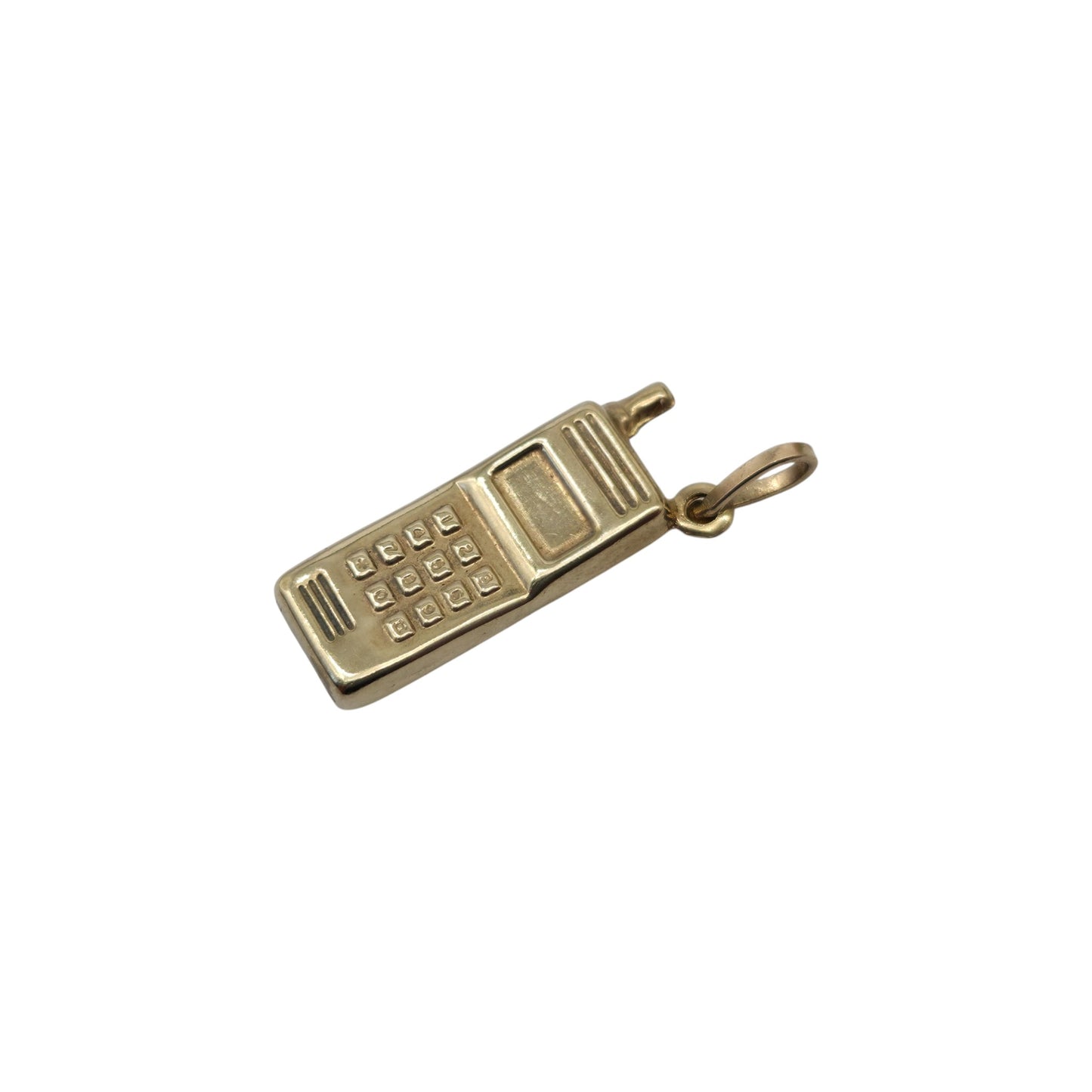 9ct 375 Yellow Gold Mobile Phone Charm L 2.1 cm 0.7 g.