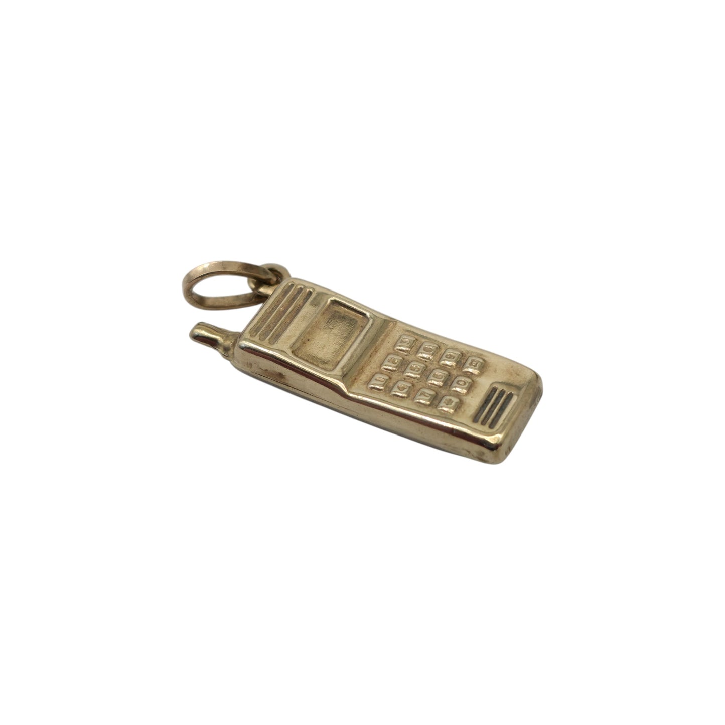 9ct 375 Yellow Gold Mobile Phone Charm L 2.1 cm 0.7 g.