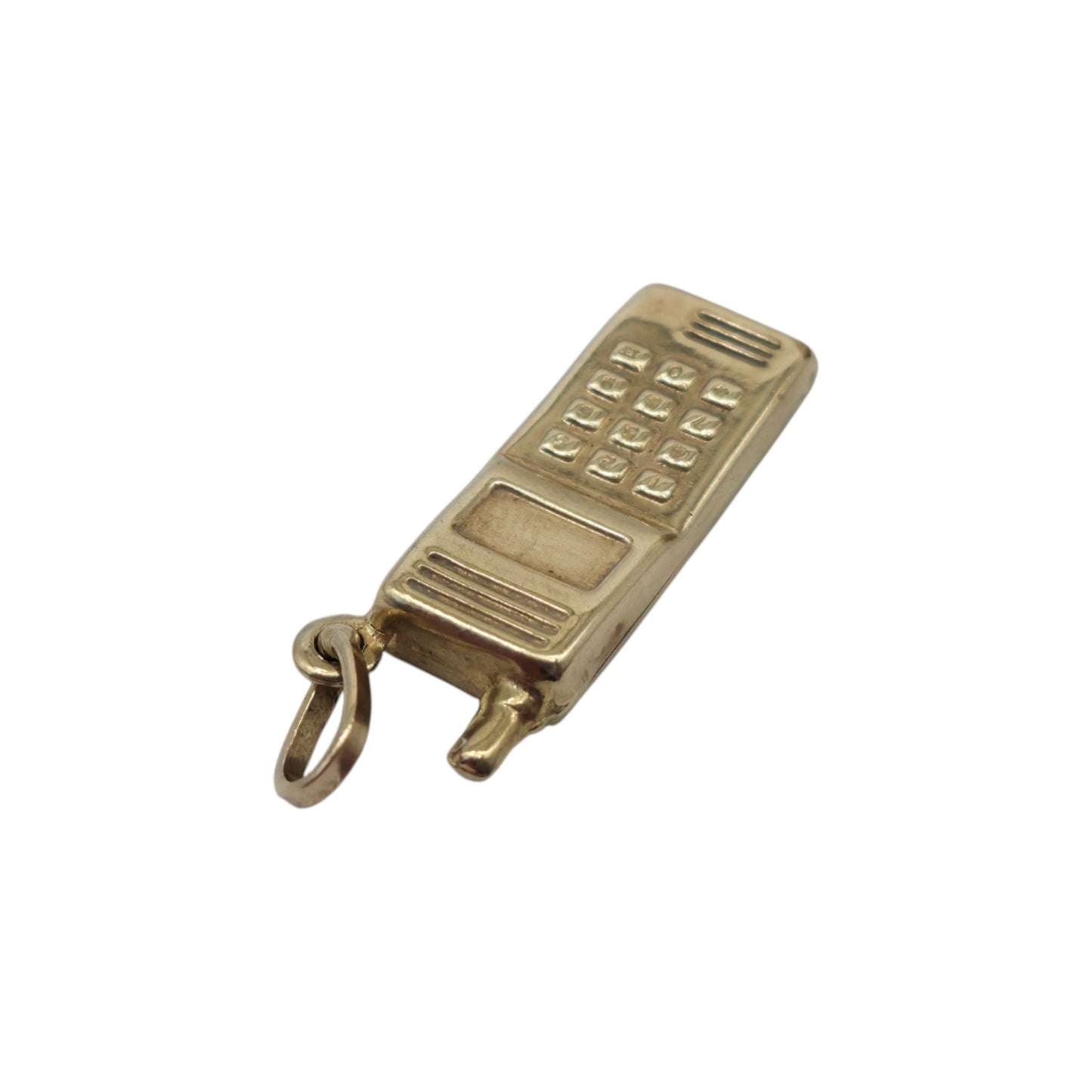 9ct 375 Yellow Gold Mobile Phone Charm L 2.1 cm 0.7 g.