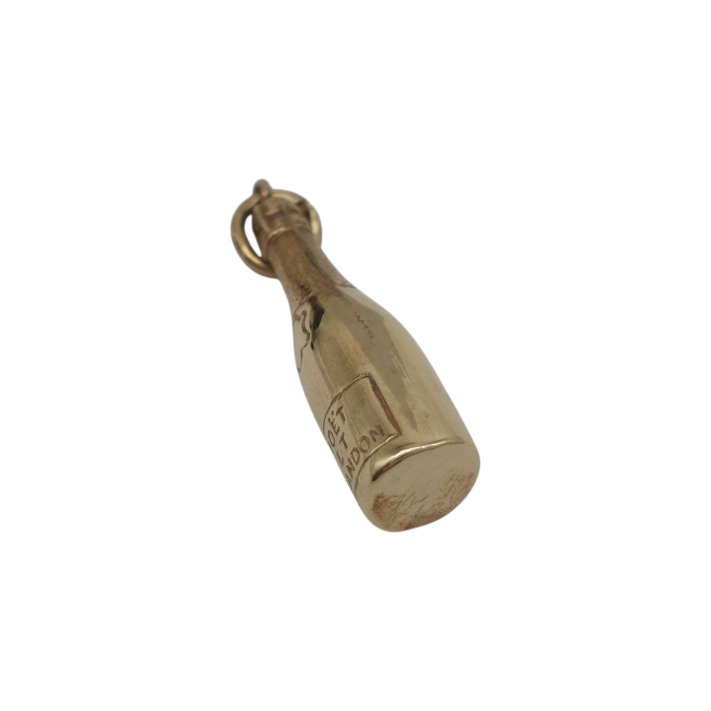 9ct 375 Yellow Gold Moet Chandon Bottle Charm 1972 L 2.0 cm 0.9 g.