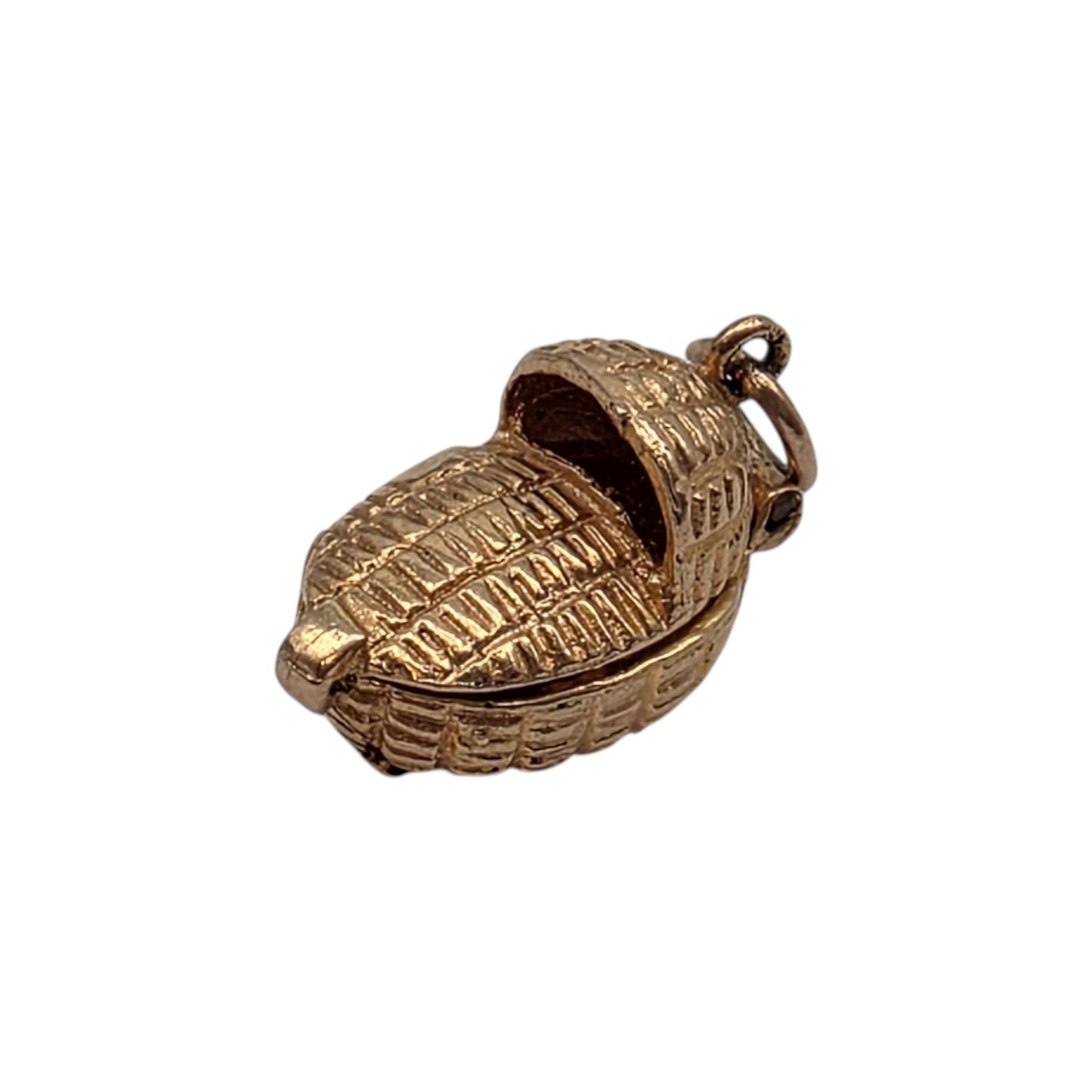 9ct 375 Yellow Gold Moses Basket Opening Charm 1971 L 1.3 cm 2.7 g.