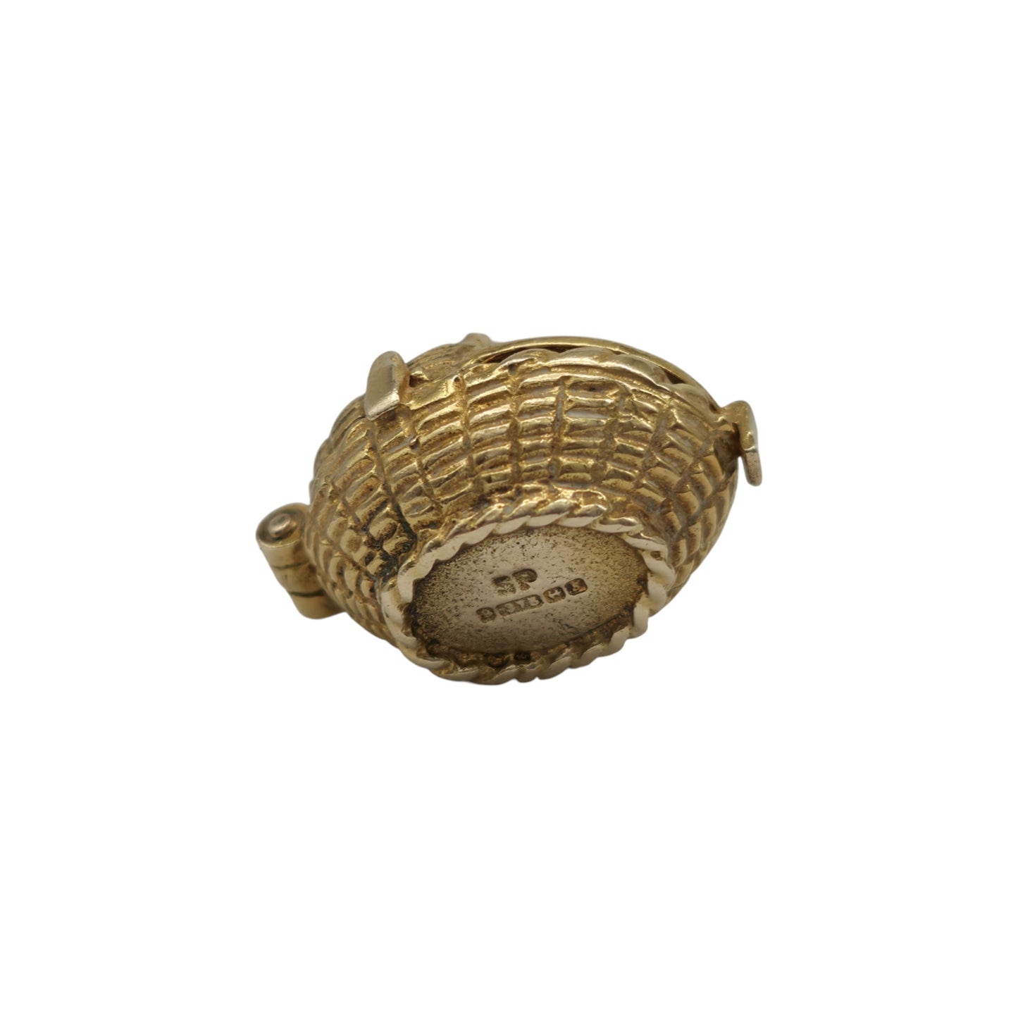 9ct 375 Yellow Gold Moses Basket Opening Charm 1967 L 1.6 cm 4.0 g.