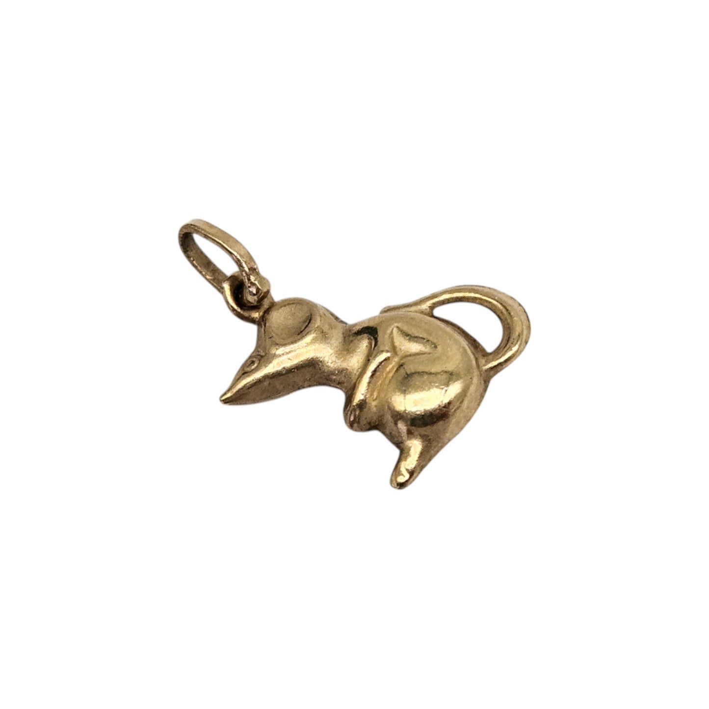 9ct Yellow Gold Mouse Charm L 1.1 cm 0.4 g.