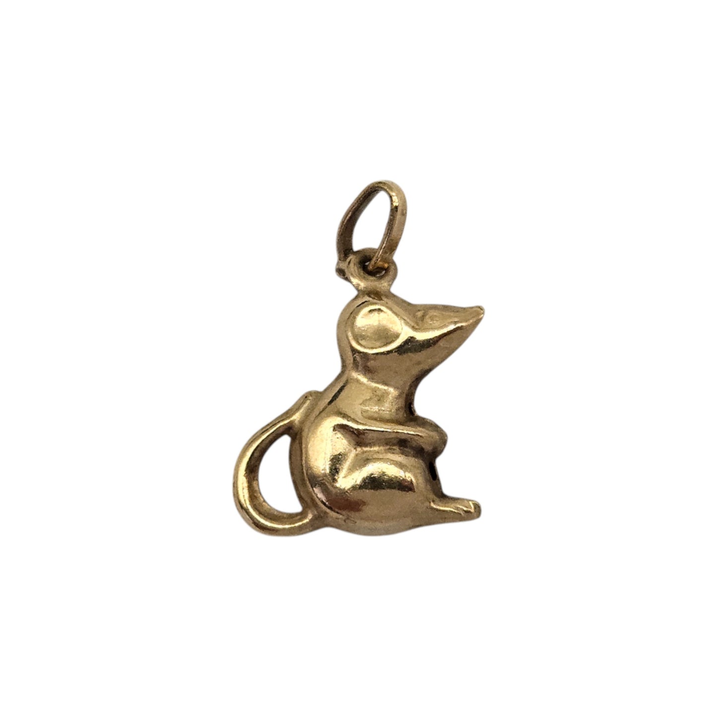 9ct Yellow Gold Mouse Charm L 1.1 cm 0.4 g.