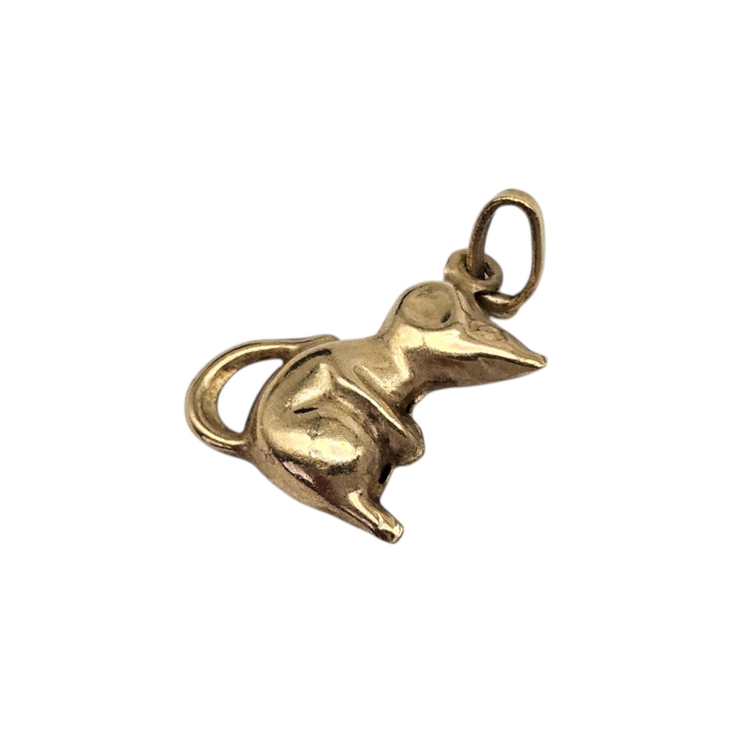 9ct Yellow Gold Mouse Charm L 1.1 cm 0.4 g.