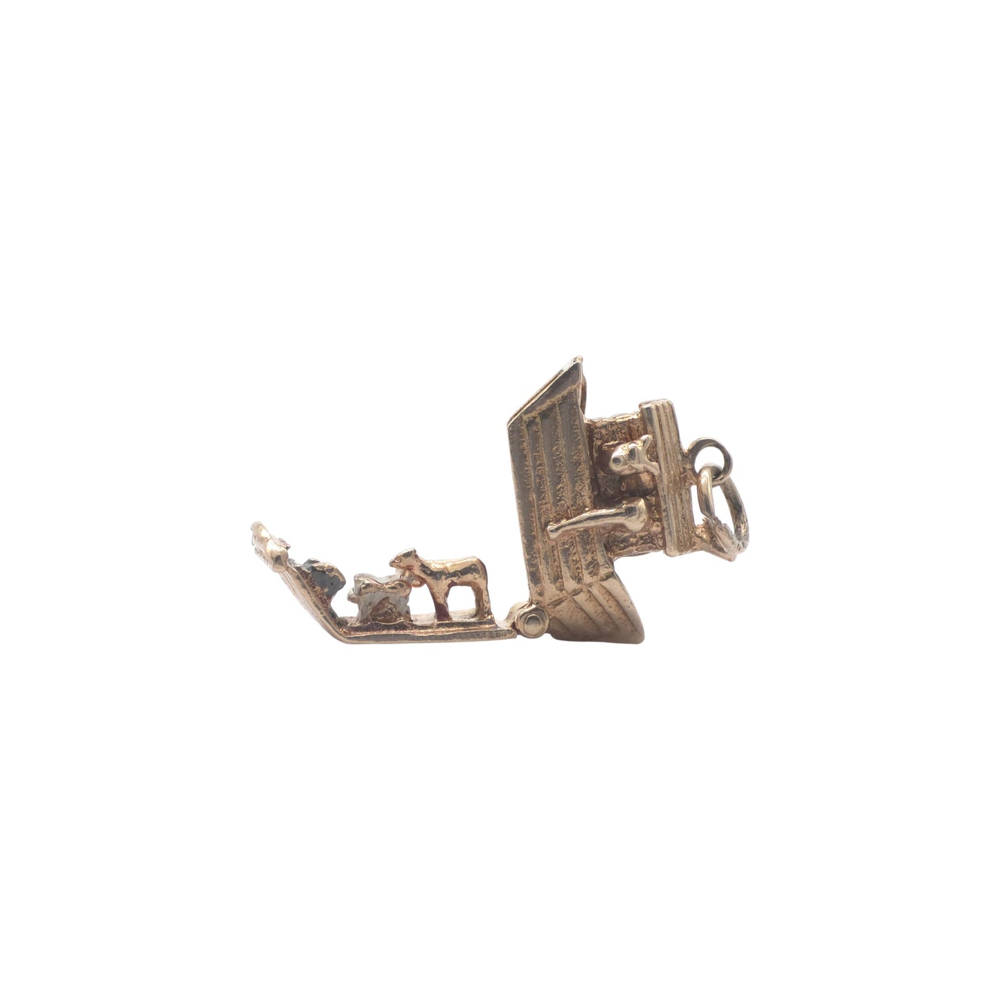 9ct 375 Yellow Gold Noah's Ark Opening Charm c.1960's L 1.5 cm 3.2 g.