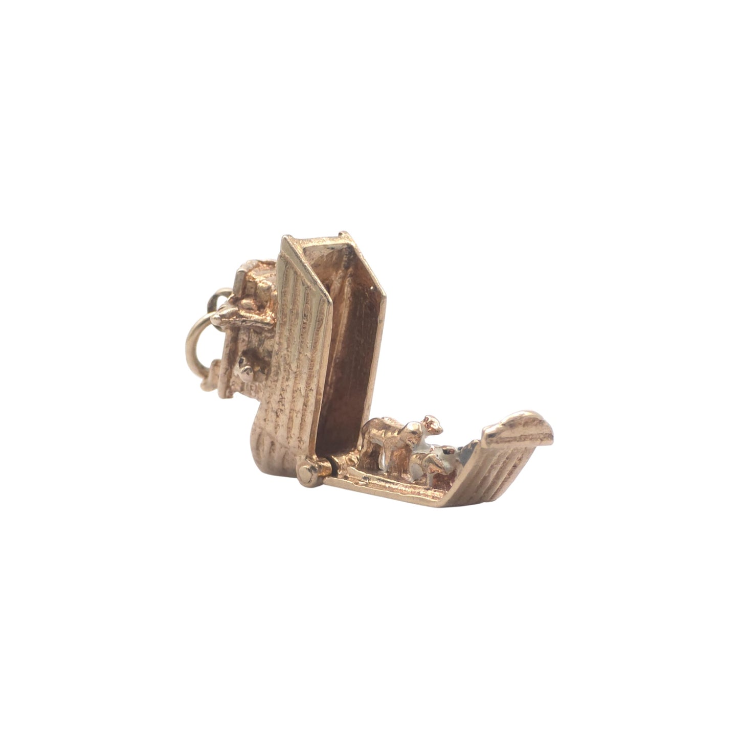 9ct 375 Yellow Gold Noah's Ark Opening Charm c.1960's L 1.5 cm 3.2 g.