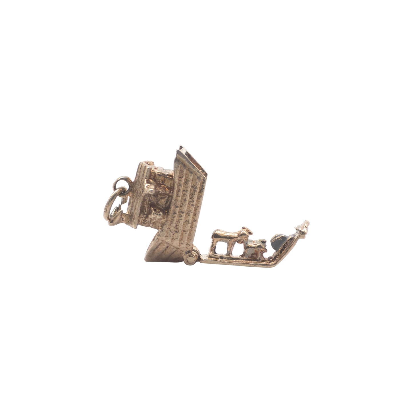 9ct 375 Yellow Gold Noah's Ark Opening Charm c.1960's L 1.5 cm 3.2 g.