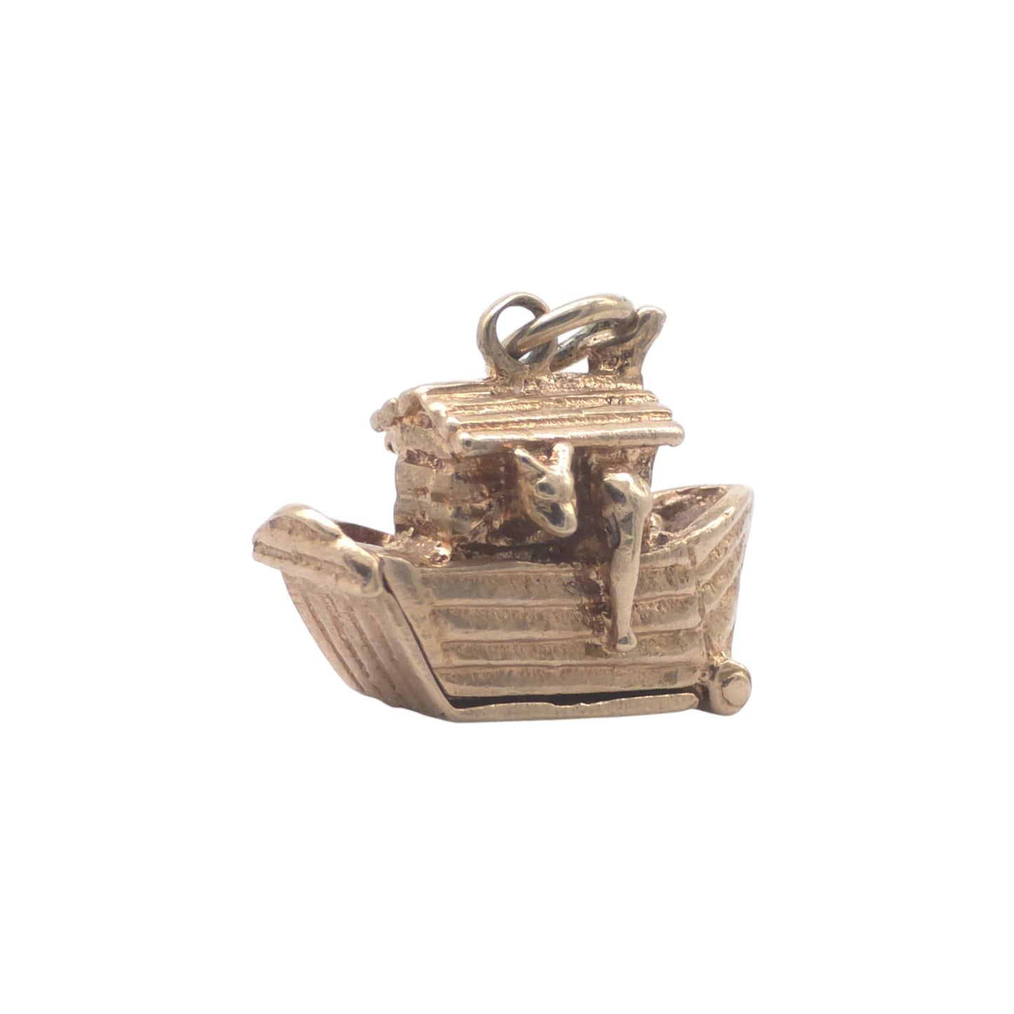 9ct 375 Yellow Gold Noah's Ark Opening Charm c.1960's L 1.5 cm 3.2 g.