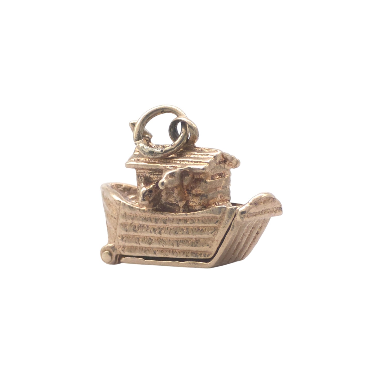 9ct 375 Yellow Gold Noah's Ark Opening Charm c.1960's L 1.5 cm 3.2 g.