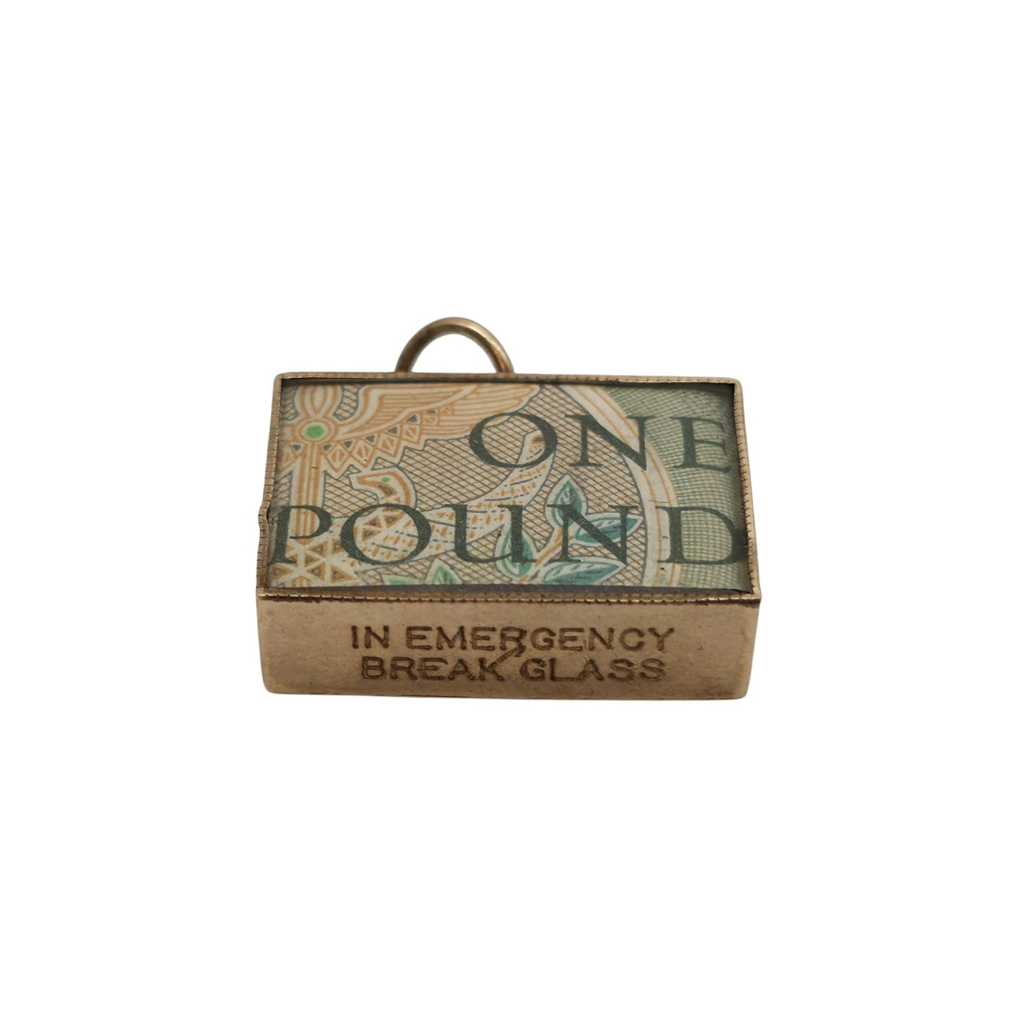 9ct 375 Yellow Gold One Pound Banknote Charm 1978 L 1.9 cm 2.7 g.