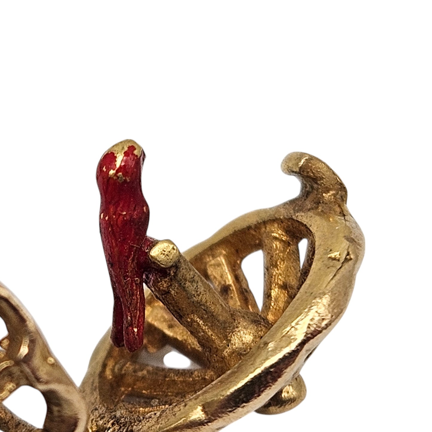 9ct 375 Yellow Gold Parrot In The Cage Opening Charm 1963 L 1.8 cm 3.7 g.