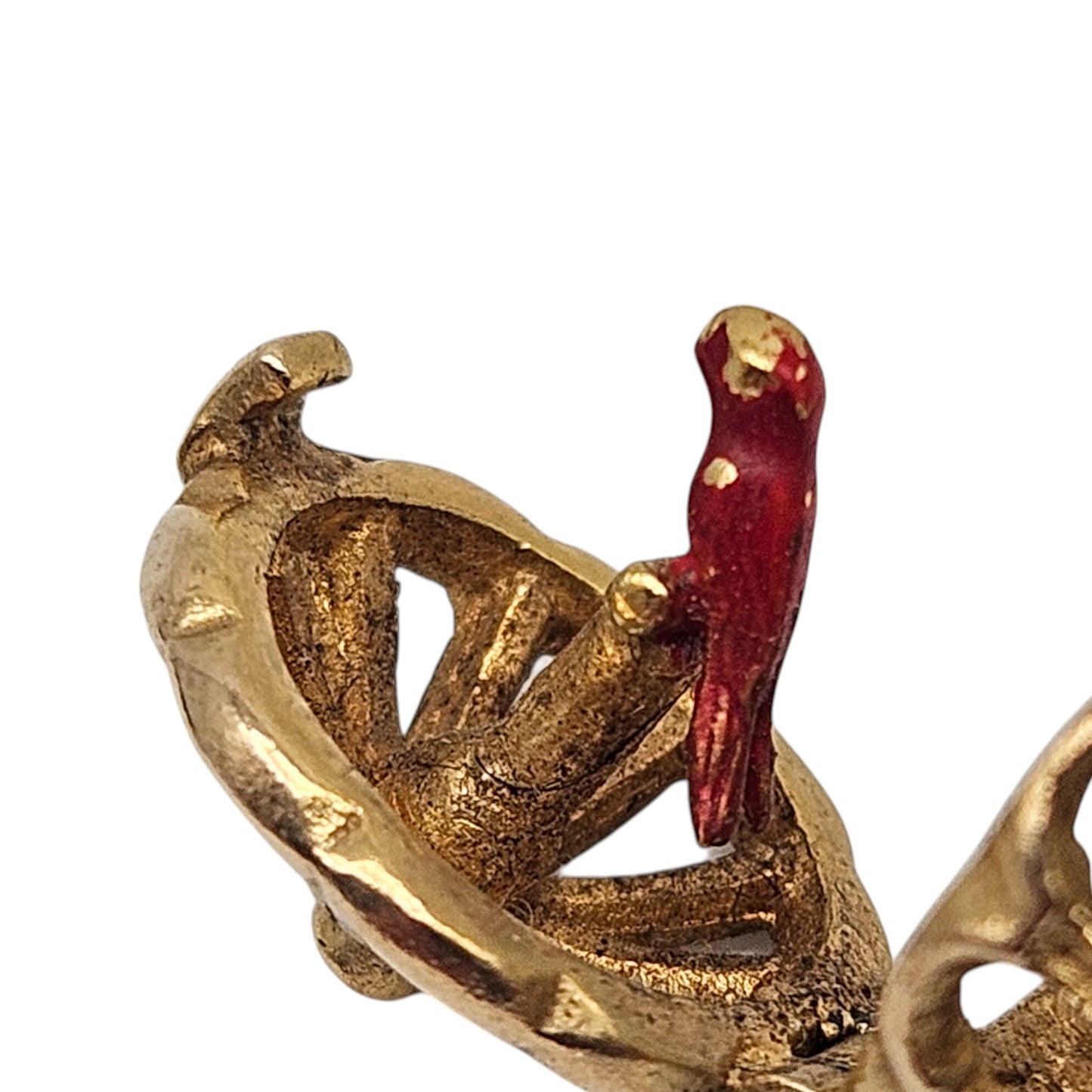 9ct 375 Yellow Gold Parrot In The Cage Opening Charm 1963 L 1.8 cm 3.7 g.