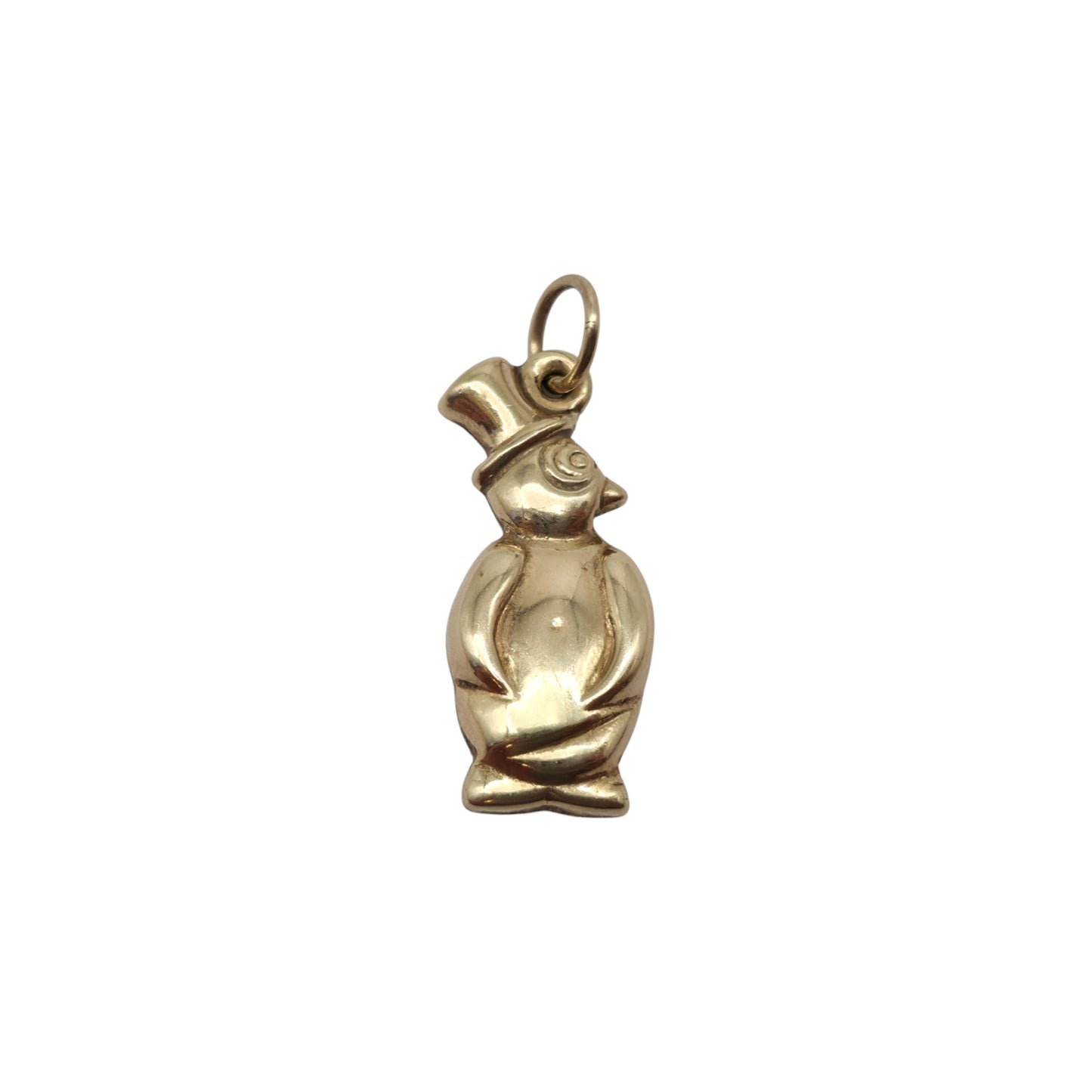 9ct Yellow Gold Cartoon Penguin Charm L 1.8 cm 0.5 g.