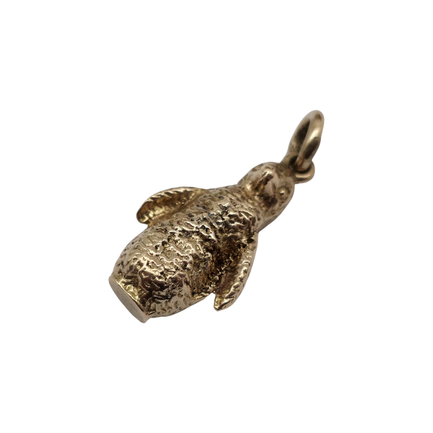 Cast 9ct 375 Yellow Gold Penguin Charm 1966 L 1.7 cm 4.6 g.
