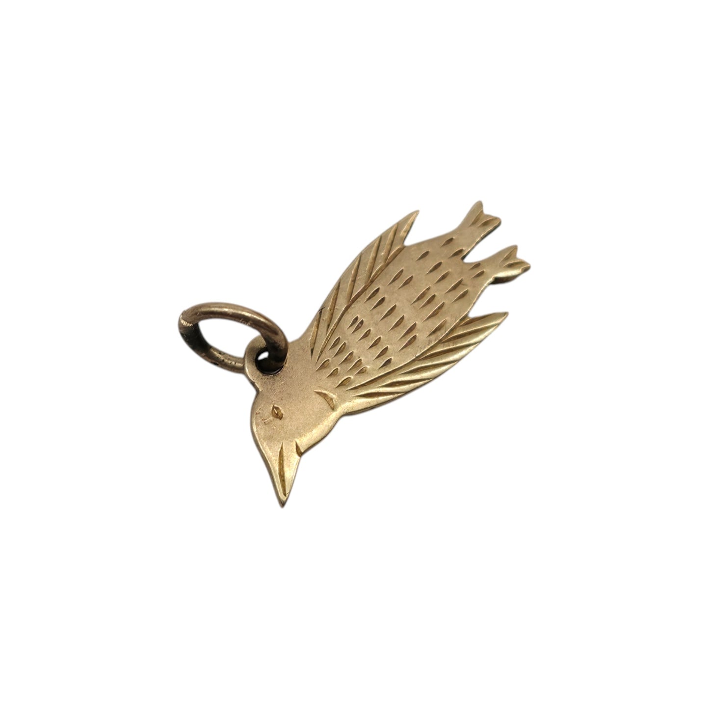 9ct Yellow Gold Penguin Flat Charm c.1940's L 1.7 cm 0.8 g.