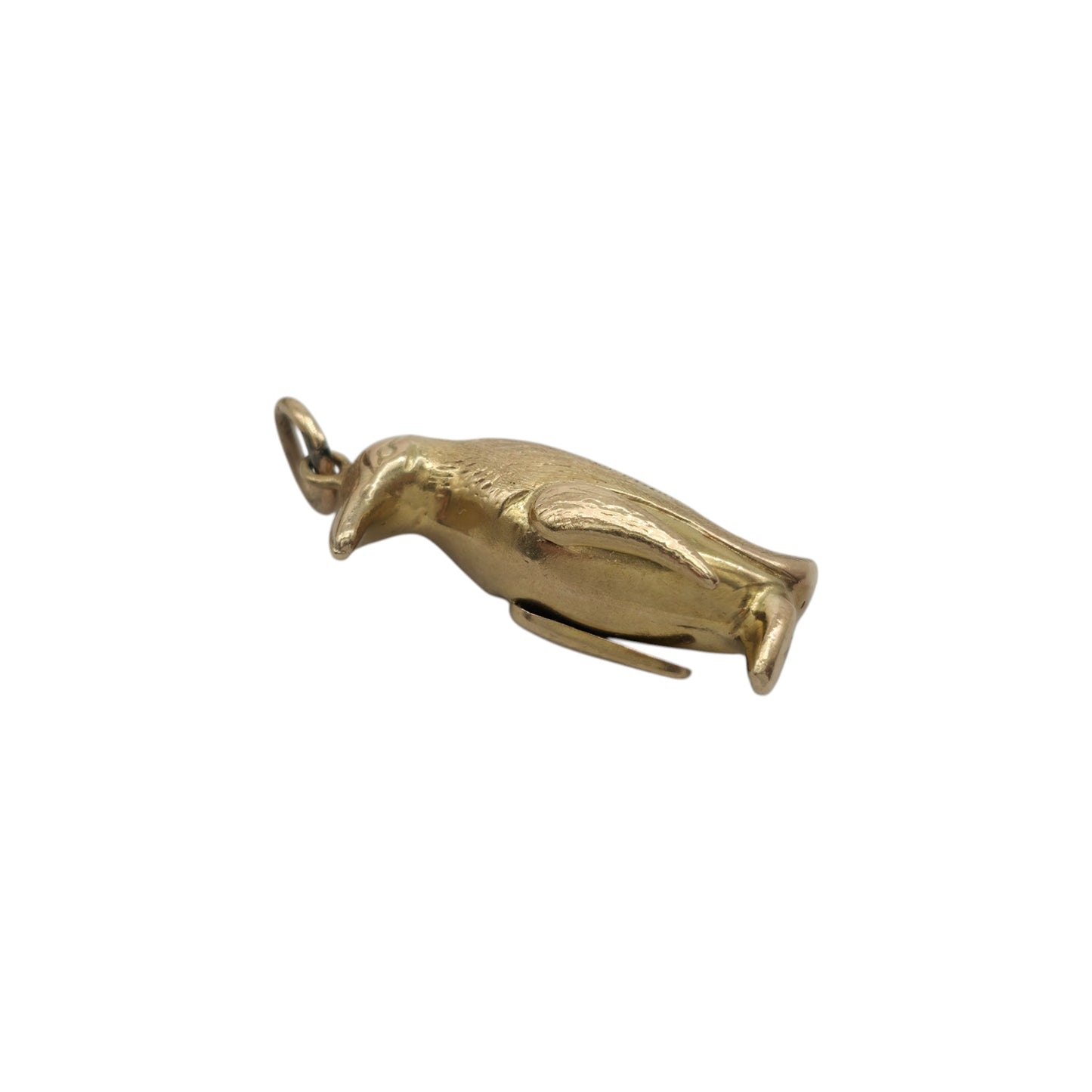 9ct 375 Yellow Gold Penguin Charm 1963 L 2.3 cm 1.8 g.
