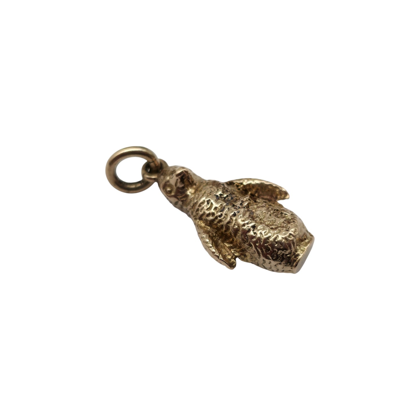 Cast 9ct 375 Yellow Gold Penguin Charm 1966 L 1.7 cm 4.6 g.