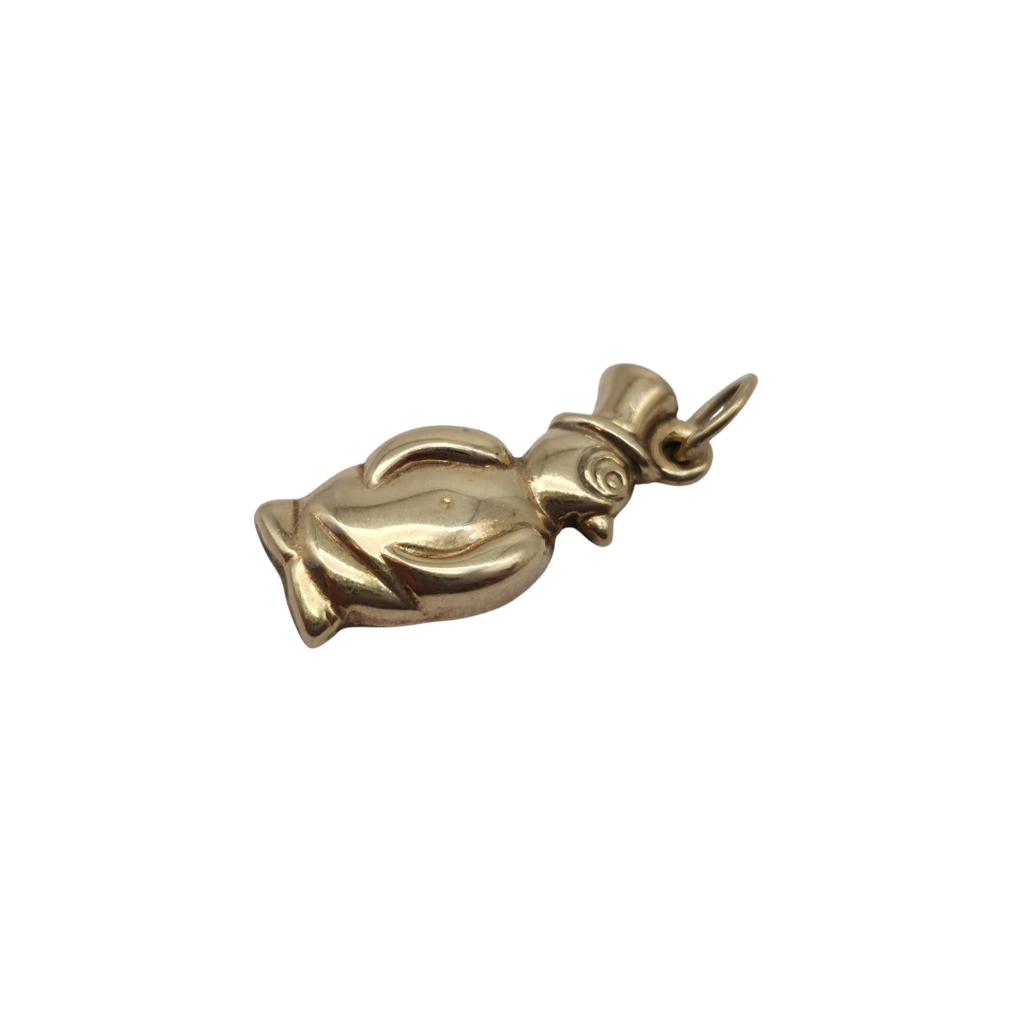 9ct Yellow Gold Cartoon Penguin Charm L 1.8 cm 0.5 g.