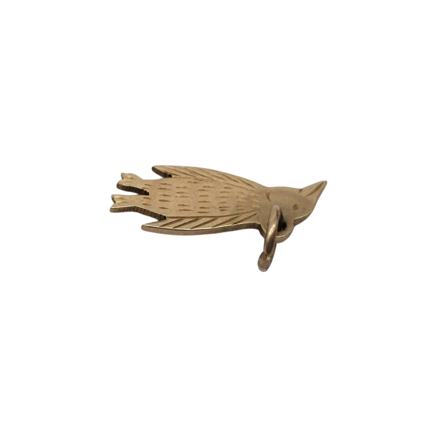 9ct Yellow Gold Penguin Flat Charm c.1940's L 1.7 cm 0.8 g.