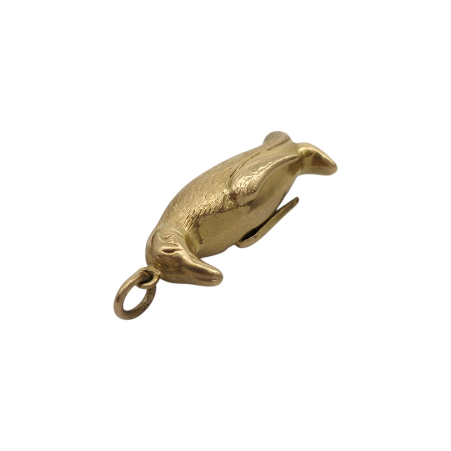 9ct 375 Yellow Gold Penguin Charm 1963 L 2.3 cm 1.8 g.