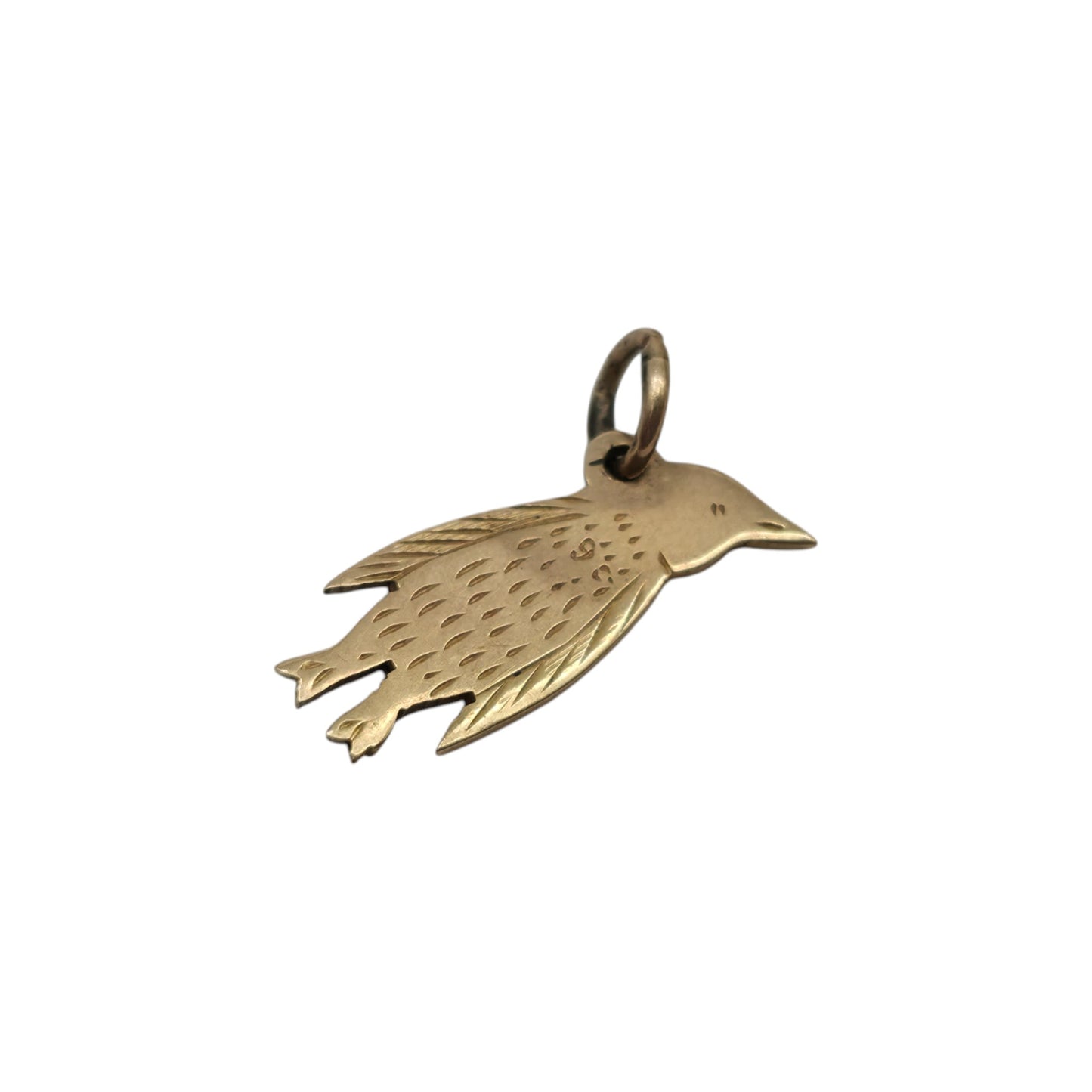 9ct Yellow Gold Penguin Flat Charm c.1940's L 1.7 cm 0.8 g.