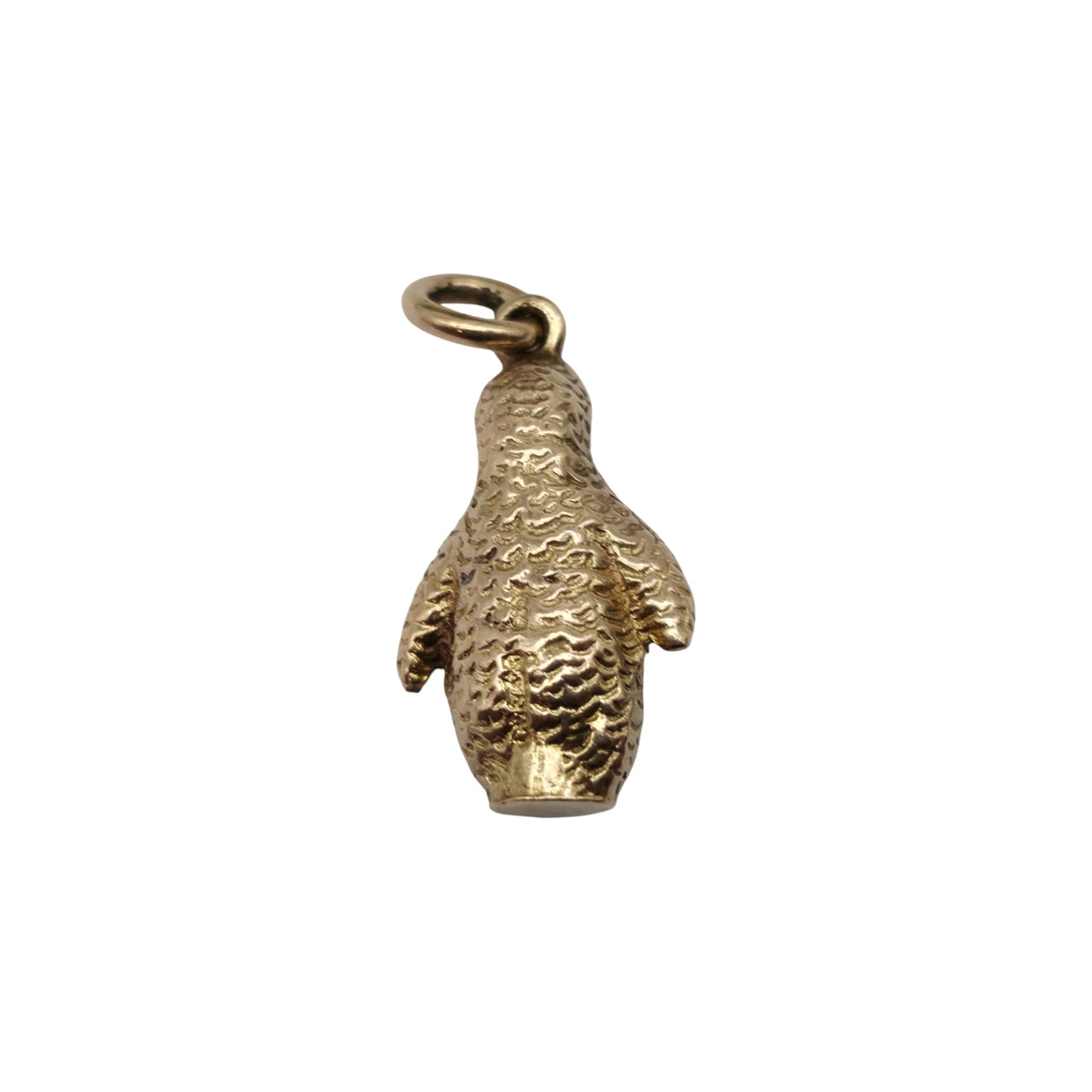 Cast 9ct 375 Yellow Gold Penguin Charm 1966 L 1.7 cm 4.6 g.