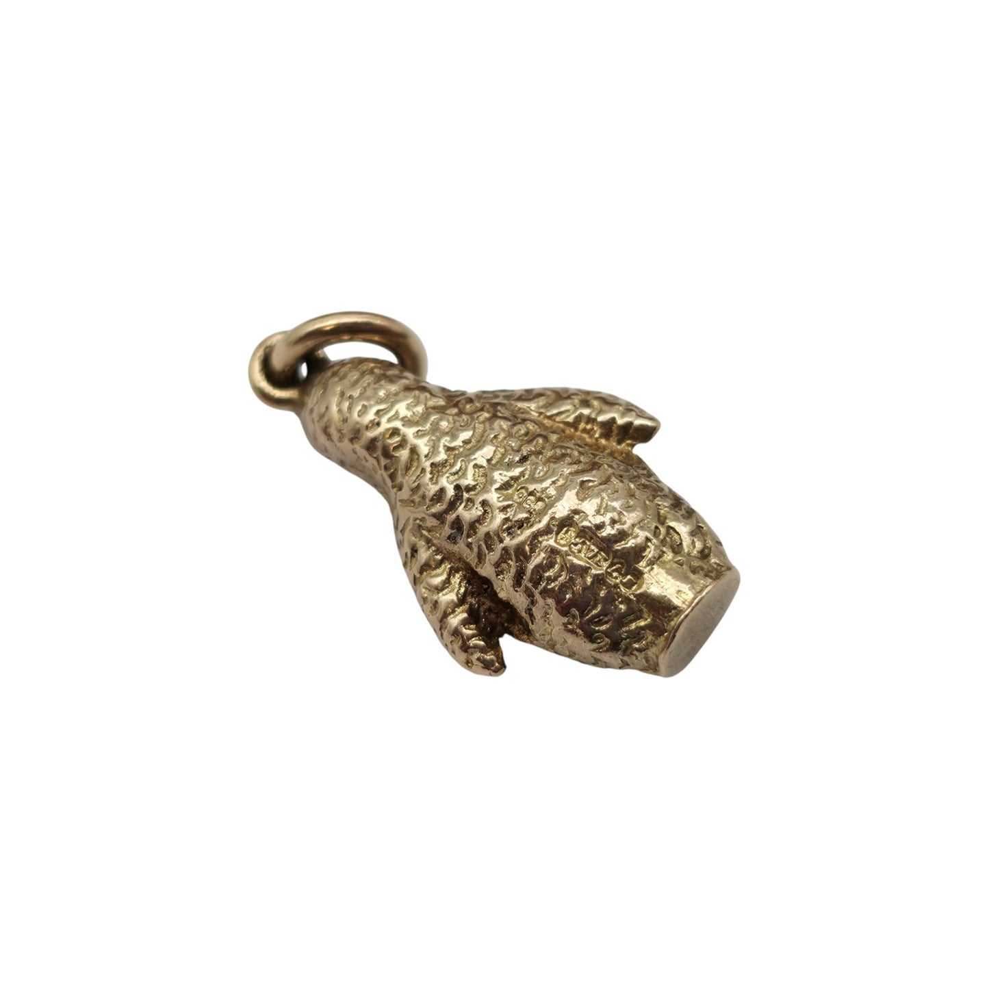 Cast 9ct 375 Yellow Gold Penguin Charm 1966 L 1.7 cm 4.6 g.
