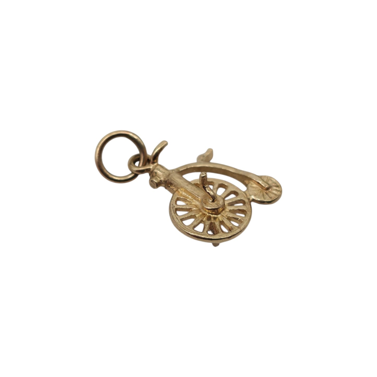 9ct Yellow Gold Penny Farthing Charm L 1.0 cm 0.6 g.
