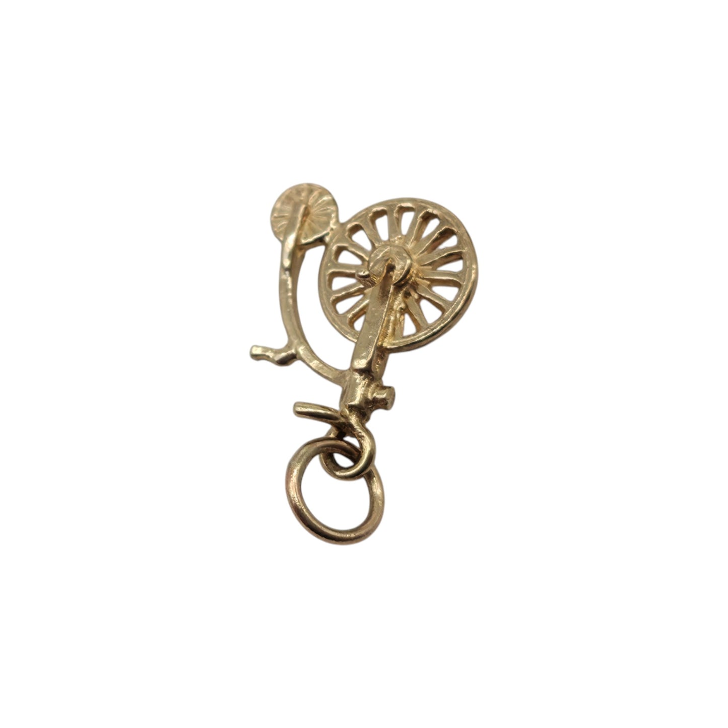 9ct Yellow Gold Penny Farthing Charm L 1.0 cm 0.6 g.