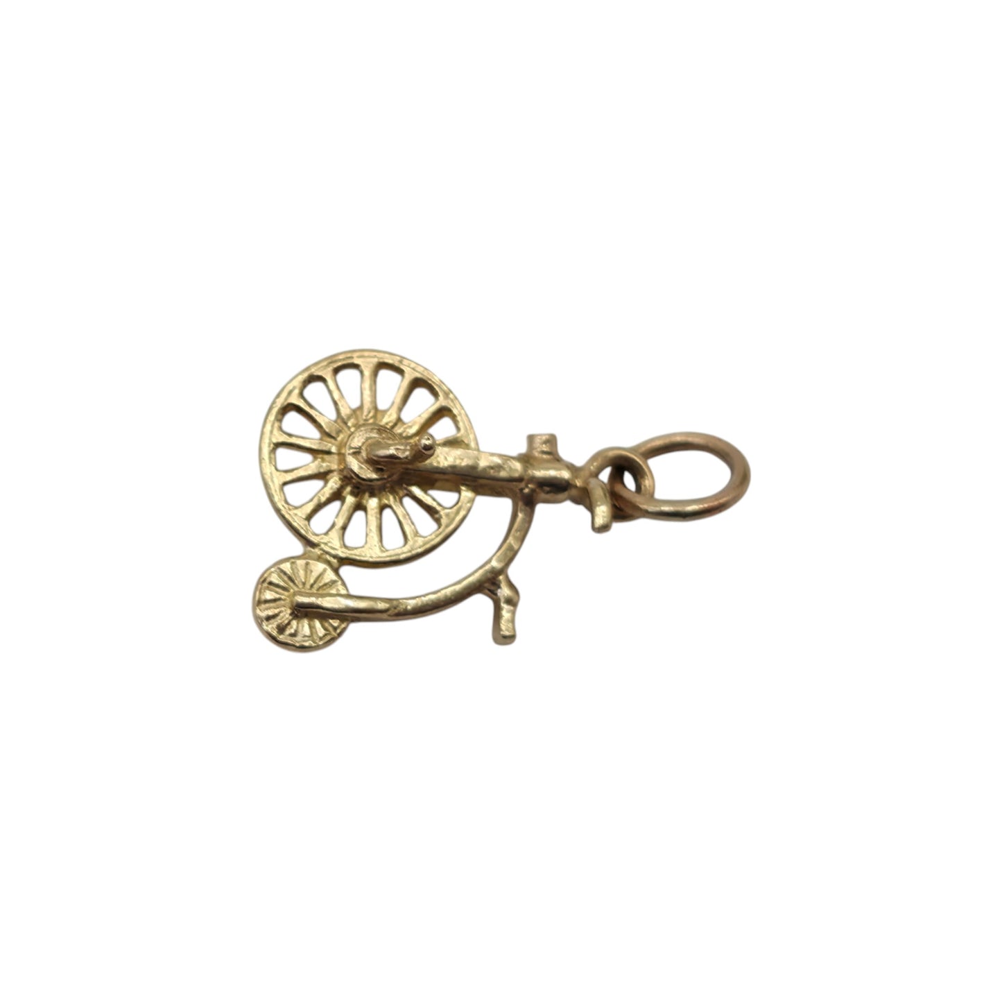 9ct Yellow Gold Penny Farthing Charm L 1.0 cm 0.6 g.