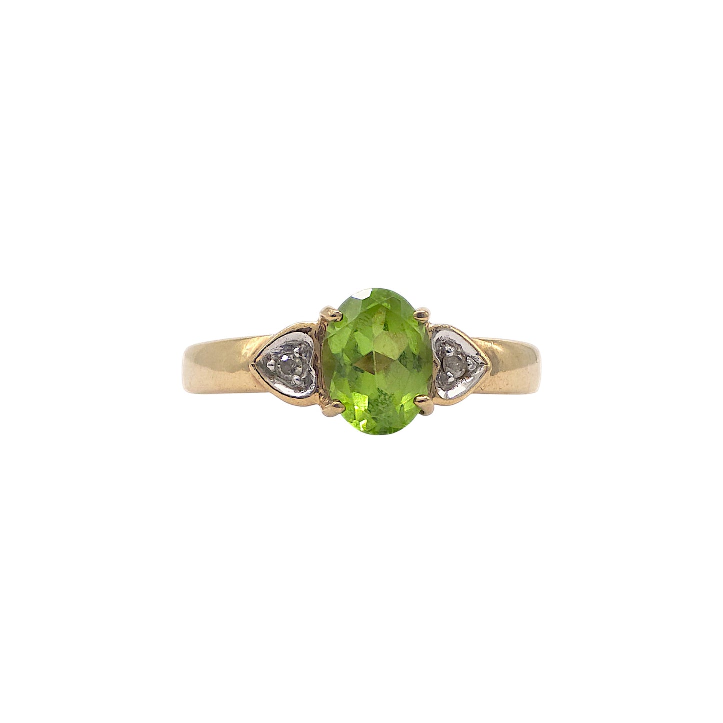 9ct 375 yellow gold Peridot & Diamond Ring
