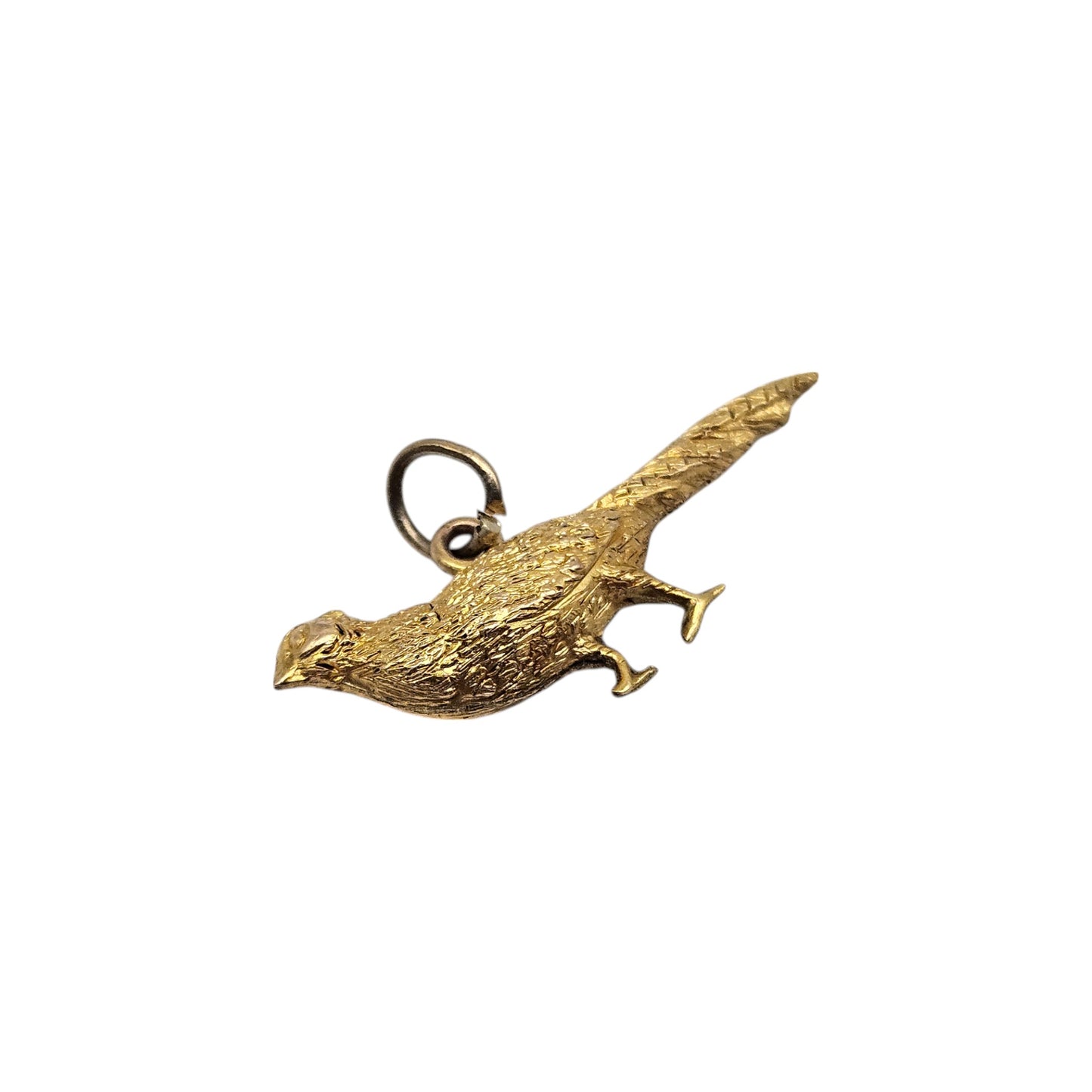 9ct Yellow Gold Pheasant Charm c.1960's L 2.5 cm 0.6 g.