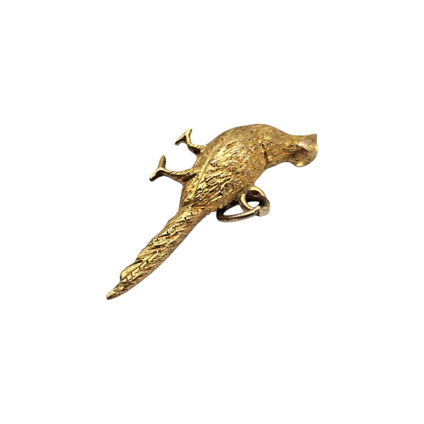 9ct Yellow Gold Pheasant Charm c.1960's L 2.5 cm 0.6 g.
