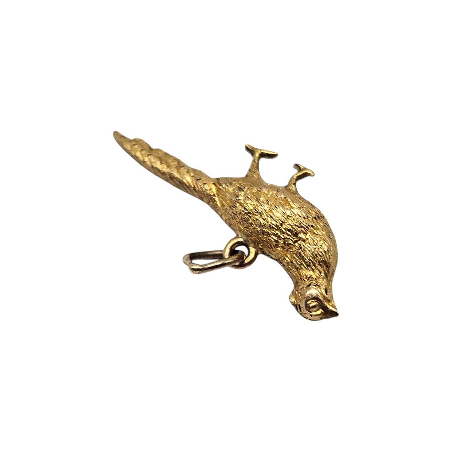 9ct Yellow Gold Pheasant Charm c.1960's L 2.5 cm 0.6 g.