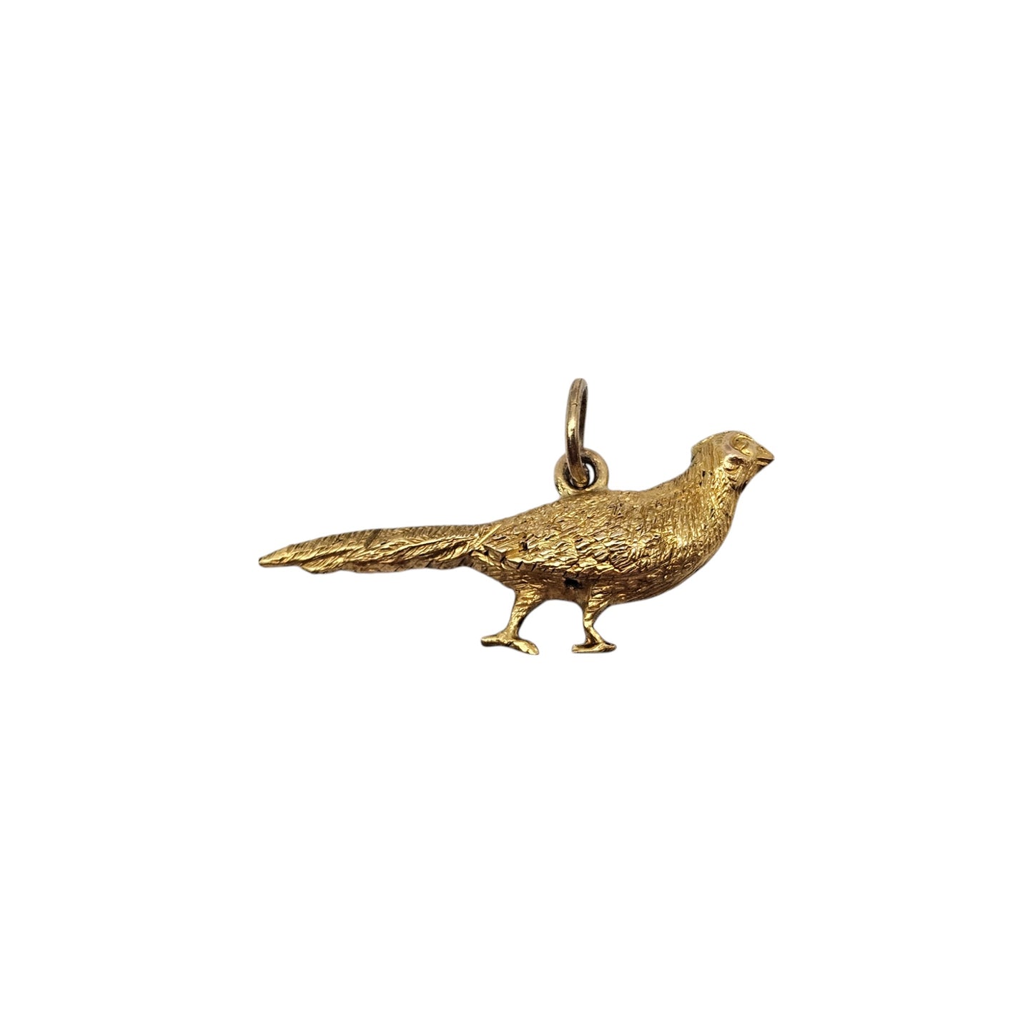 9ct Yellow Gold Pheasant Charm c.1960's L 2.5 cm 0.6 g.