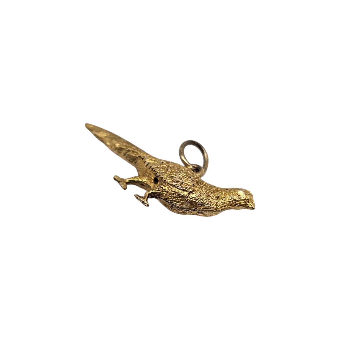 9ct Yellow Gold Pheasant Charm c.1960's L 2.5 cm 0.6 g.