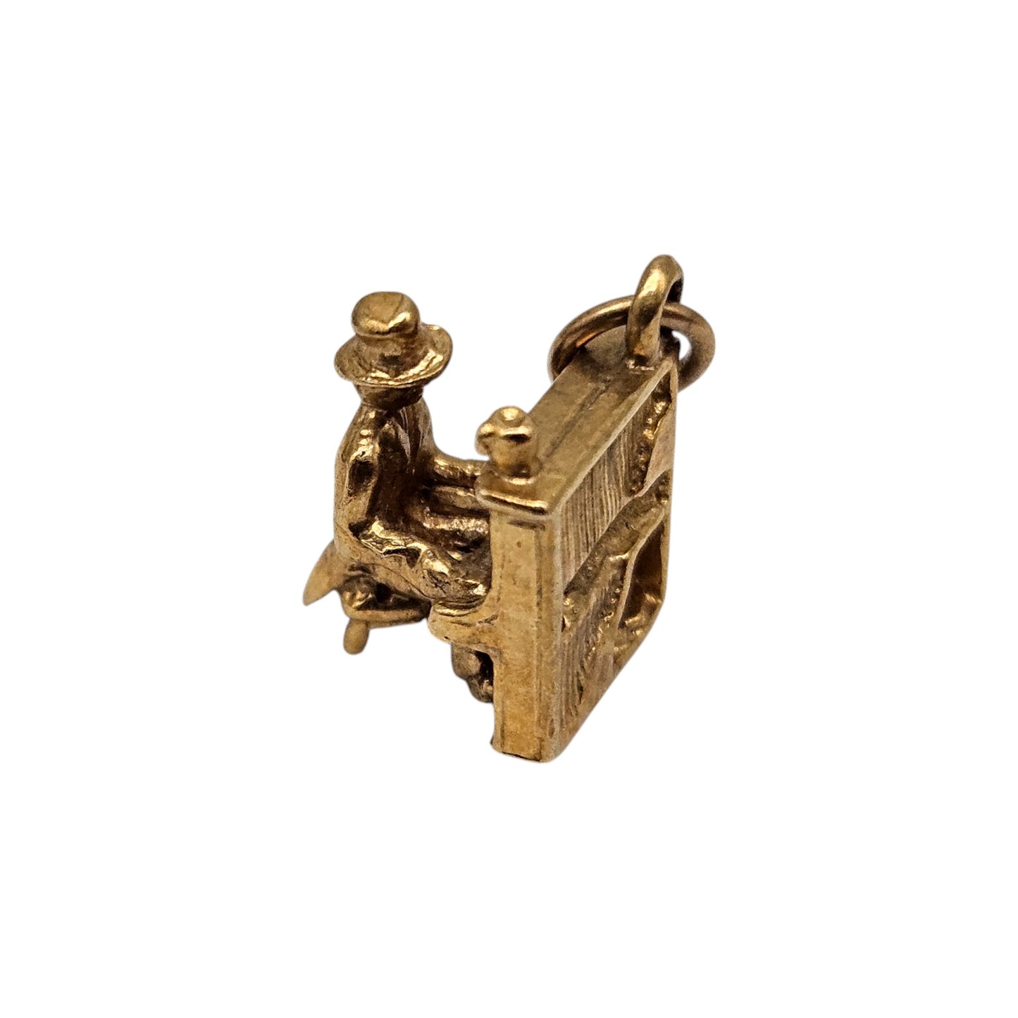 9ct 375 Yellow Gold Piano Player Charm 1978 L 1.1 cm 2.7 g.