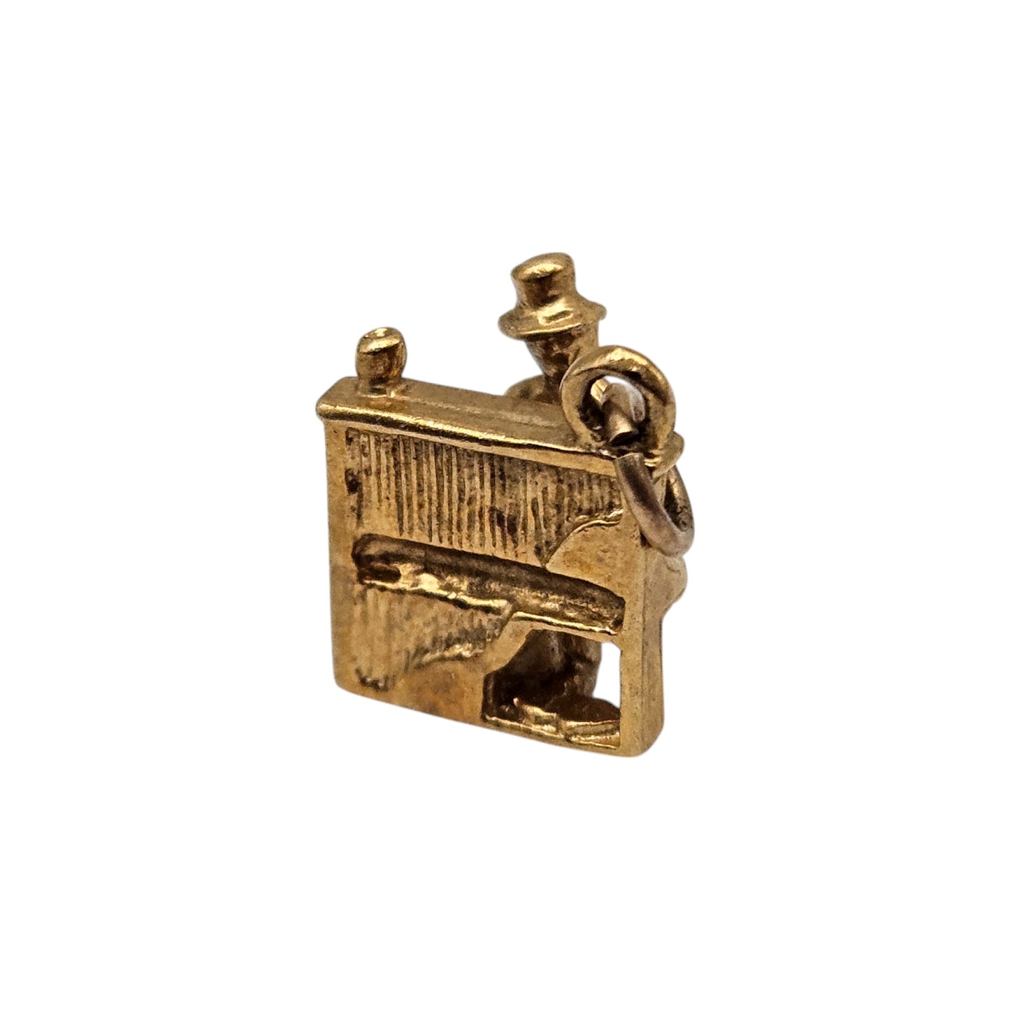 9ct 375 Yellow Gold Piano Player Charm 1978 L 1.1 cm 2.7 g.