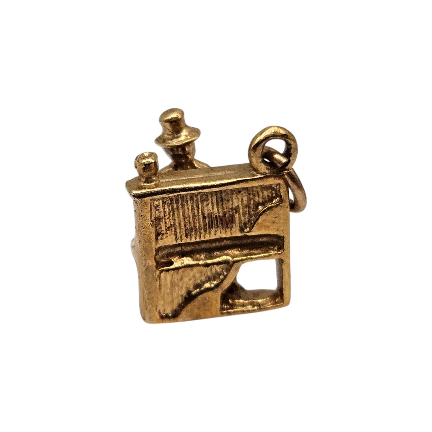 9ct 375 Yellow Gold Piano Player Charm 1978 L 1.1 cm 2.7 g.